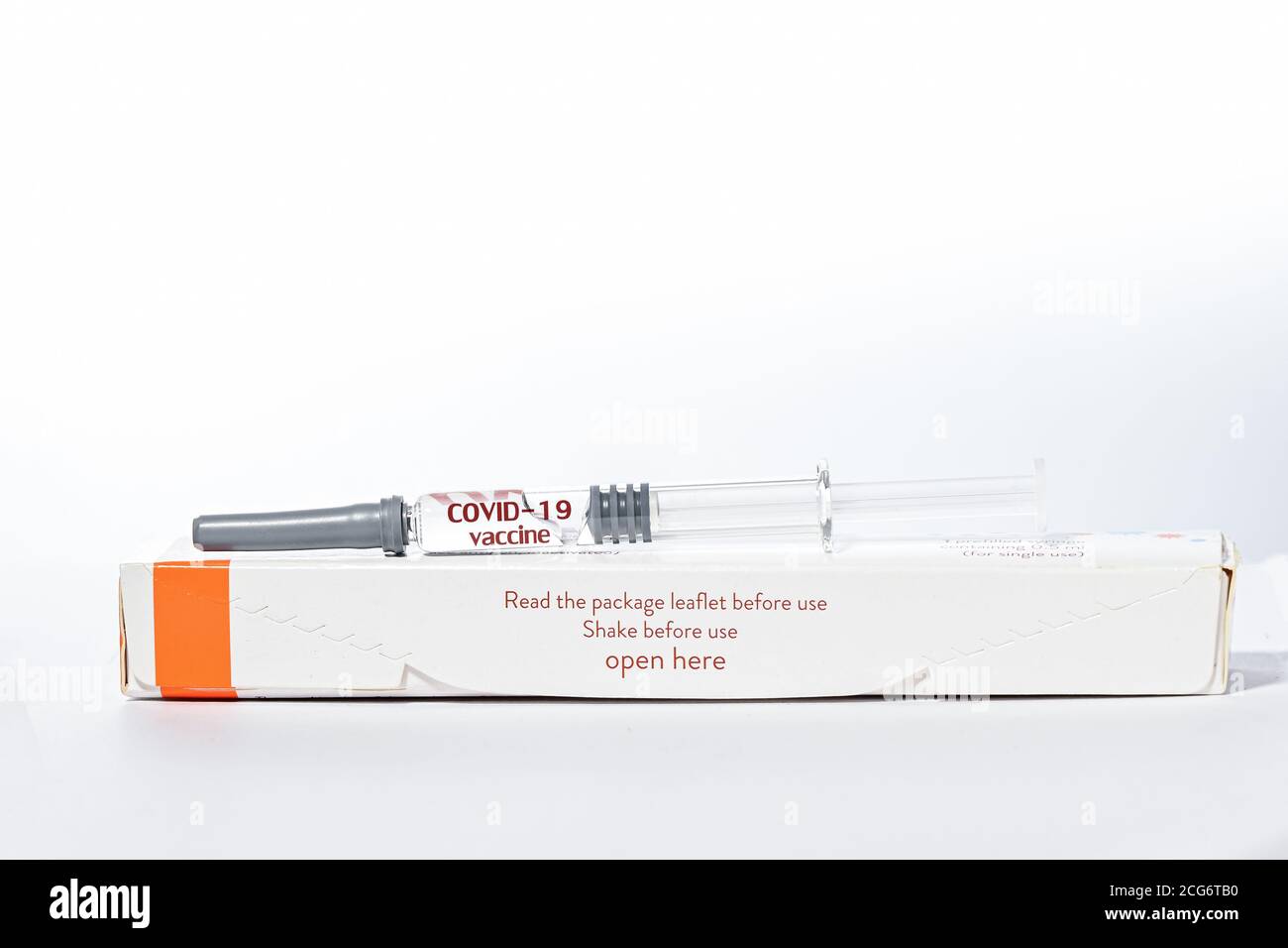 Coronavirus COVID-19 Vaccine,Vaccine and syringe injection for prevention, immunization and treatment Stop Pandemic from COVID-19 infectious, Medicine Stock Photo