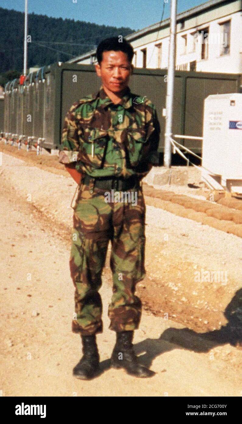 Undated collect photo of Gurkha Sergeant Balaram Rai. Sgt Rai and engineer troop commander Lieutenant Gareth Evans were killed when one of them accidentally triggered an explosion during a bomb-clearing operation in Kosovo, an inquest heard Wednesday June 6 2001. Lt Evans, from Congresbury, near Bristol, and Sgt Rai, from Nepal, were helped by a member of the public and two members of the Kosovan Liberation Army to move about 50 devices into a valley a short distance from the school. But, after preparing them for a controlled explosion, Sgt Rai was seen to accidentally knock one of the spiked Stock Photo