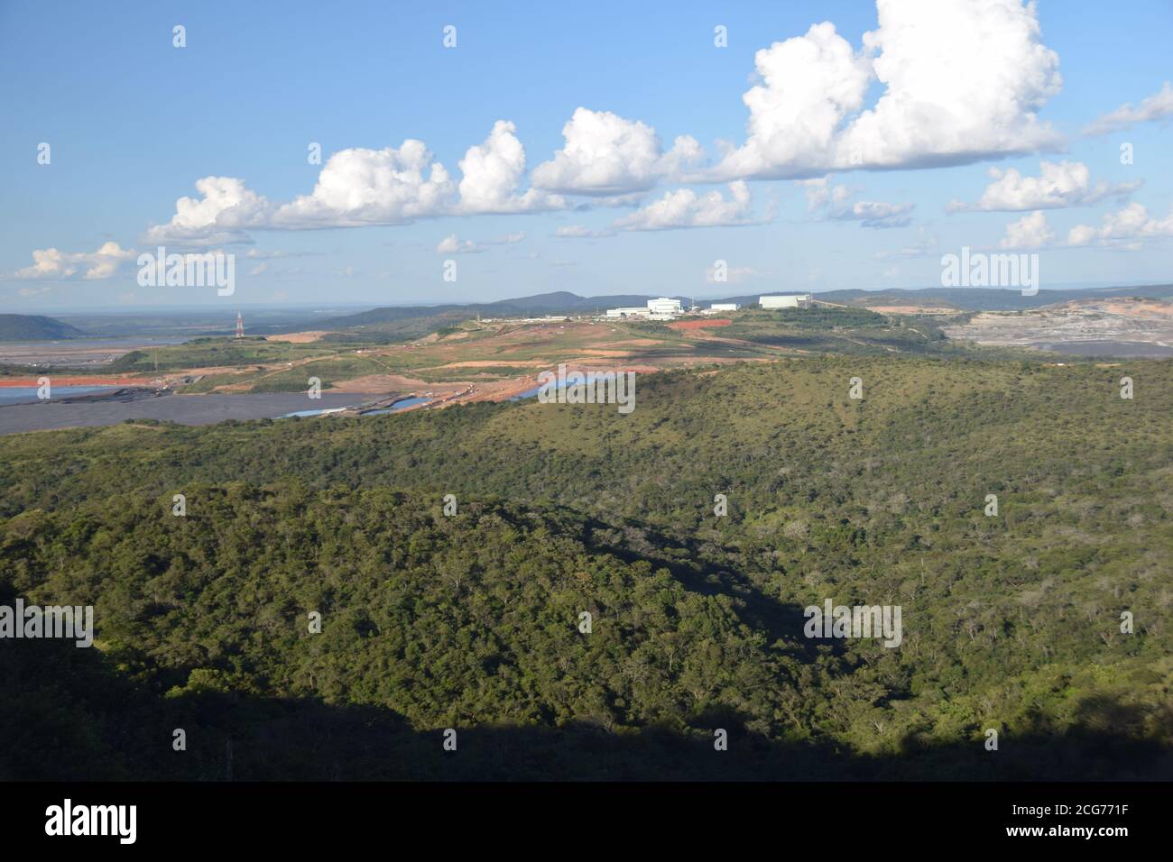 Paracatu gold pond residue disposal pond environmental impact gold industry Stock Photo