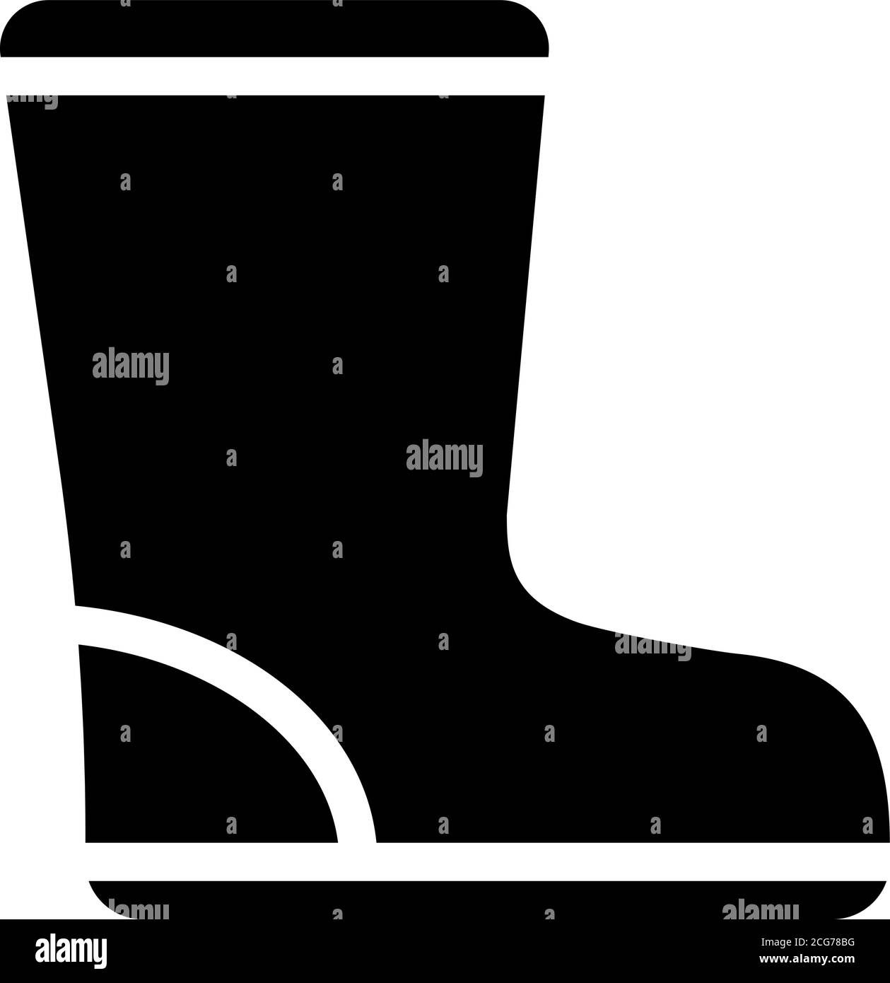 waterproof boot glyph icon vector isolated illustration Stock Vector