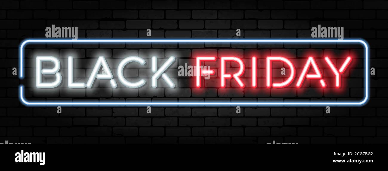 Black Friday Sale Neon Frame Stock Vector