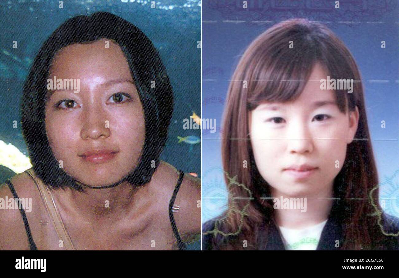 Undated collects of left, Hyo Jung Jin from South Korea, who police have identified as the woman who's decomposed body was found in a suitcase near the village of Askham Richard, North Yorkshire, and , right, Hea Song, 22 - a student at Guildhall University, London.  *... who has been missing from her lodgings in the city since December 2001. Detectives are expected to reveal more details of the two investigations.  * 16/03/2002: Police are examining a body thought to be that of In Hea Song South Korean student, Scotland Yard announced. In Hea Song was studying at Guildhall University, London  Stock Photo