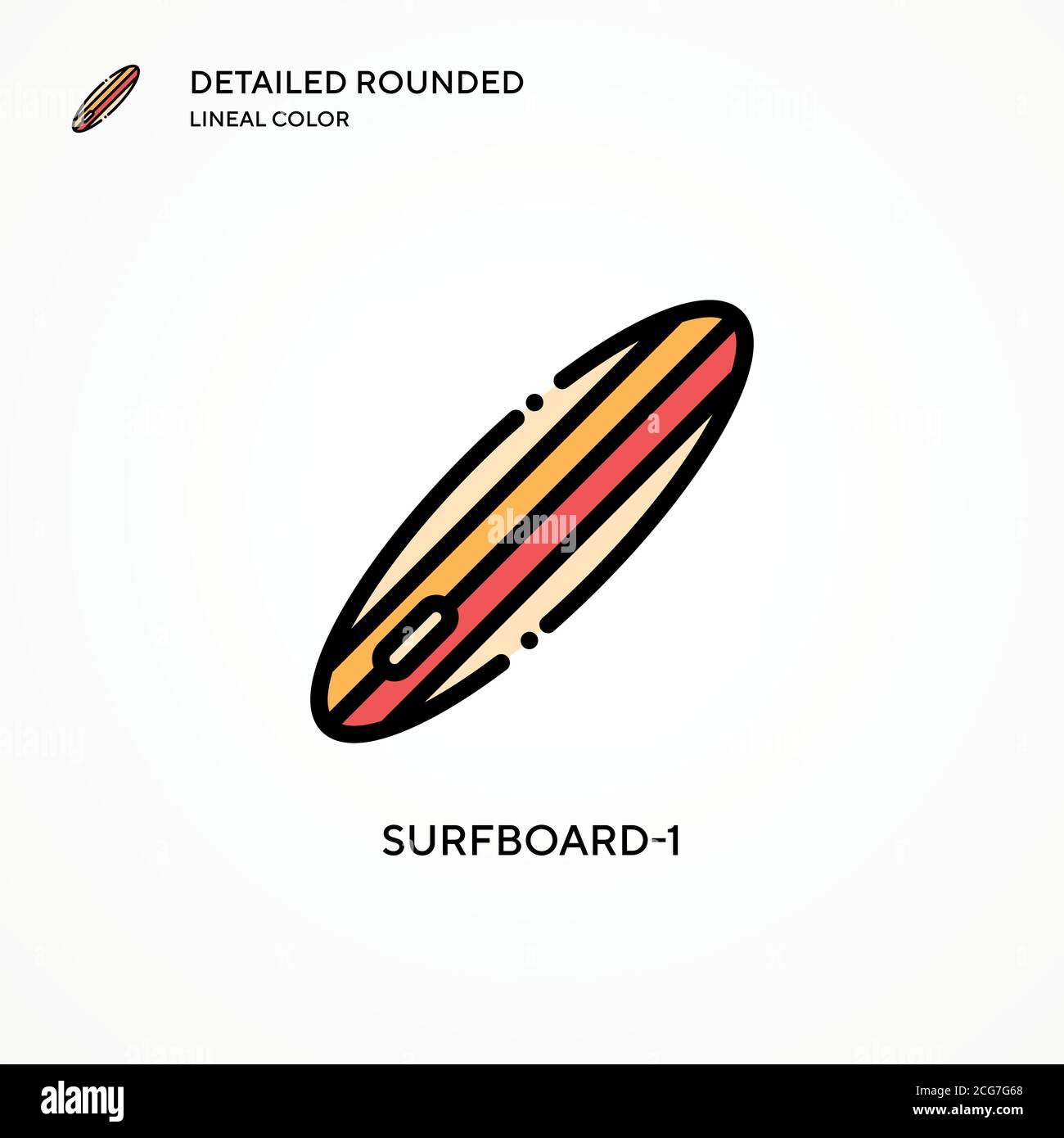 Surfboard-1 vector icon. Modern vector illustration concepts. Easy to edit and customize. Stock Vector