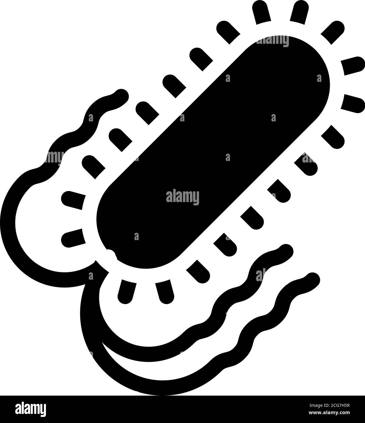salmonella bacteria glyph icon vector isolated illustration Stock Vector