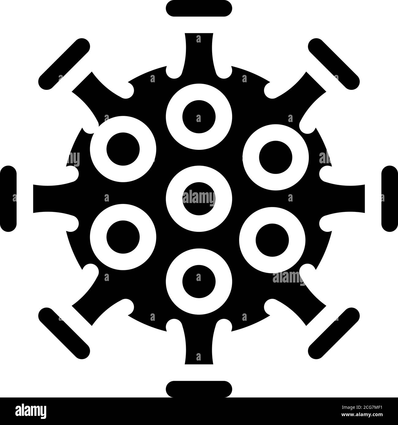 influenza virus glyph icon vector isolated illustration Stock Vector