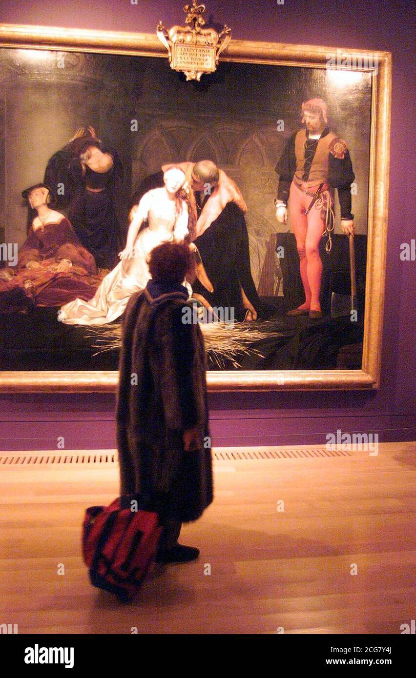 The Execution of Lady Jane Grey 1833 by Paul Delaroch, on display at the Tate Britain in London, as part of the Constable to Delacroix British art and the French romantics exhibition.  *  The exhibition includes work from some of the 19th century's greatest painters including Constable and Turner.  Stock Photo