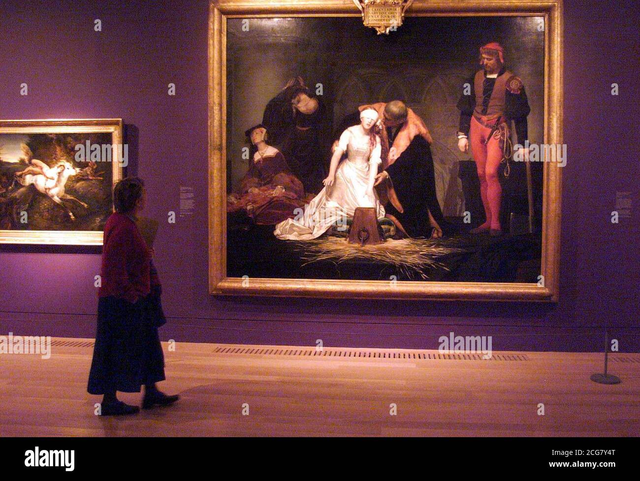12/02/1554: On this day in History, the young Lady Jane Grey is executed for treason. The Execution of Lady Jane Grey 1833 by Paul Delaroch, on display at the Tate Britain in London, as part of the Constable to Delacroix British art and the French romantics exhibition. * The exhibition includes work from some of the 19th century's greatest painters including Constable and Turner. Stock Photo