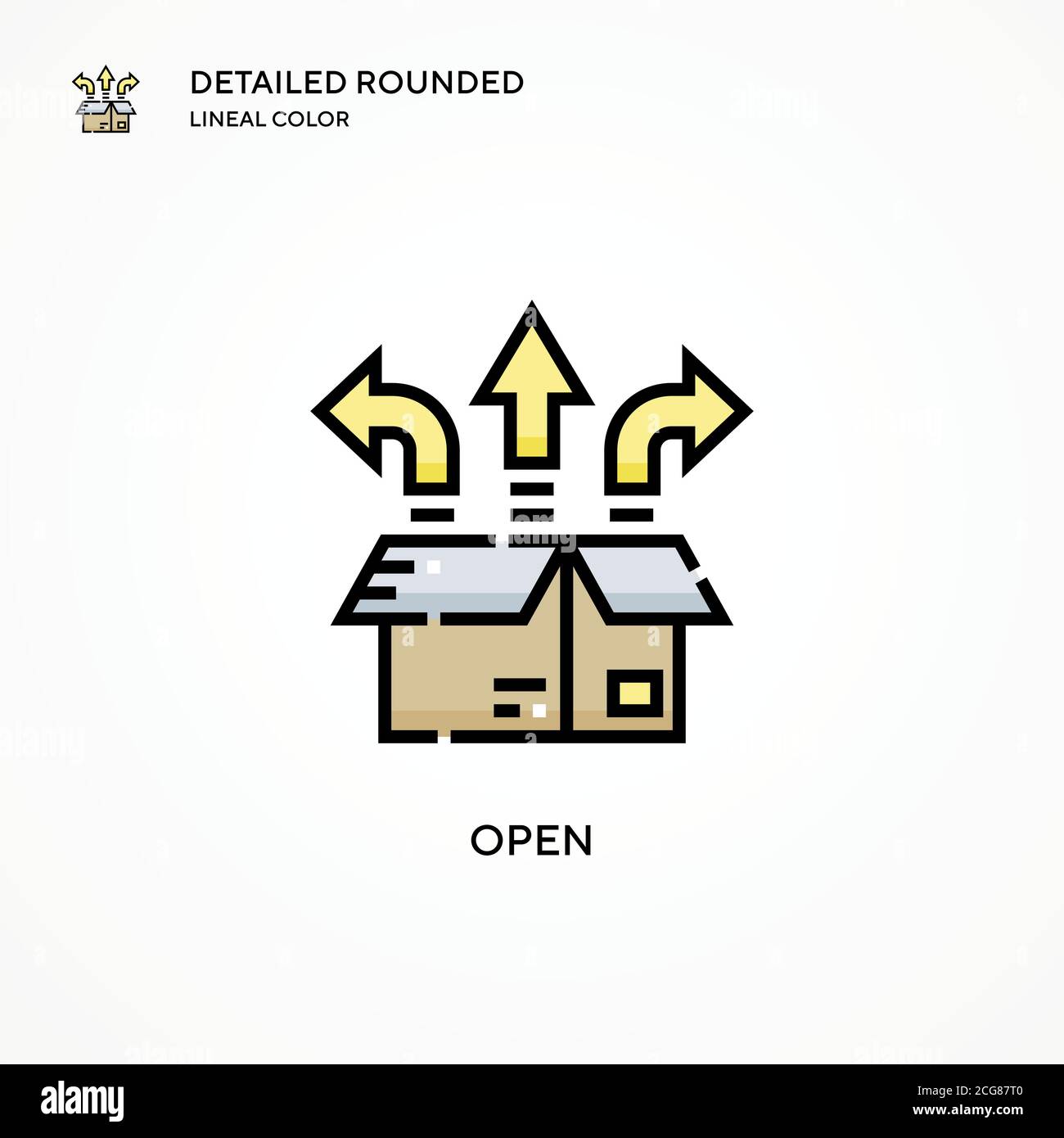 Open vector icon. Modern vector illustration concepts. Easy to edit and