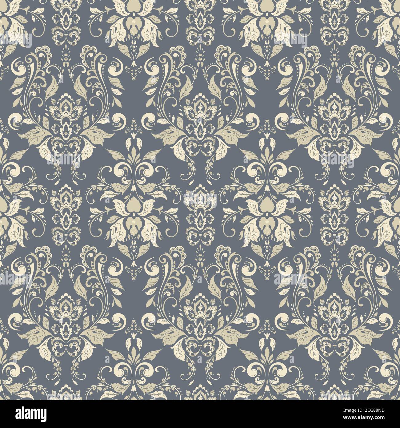 Seamless damask background. Vector vintage wallpaper Stock Vector Image ...