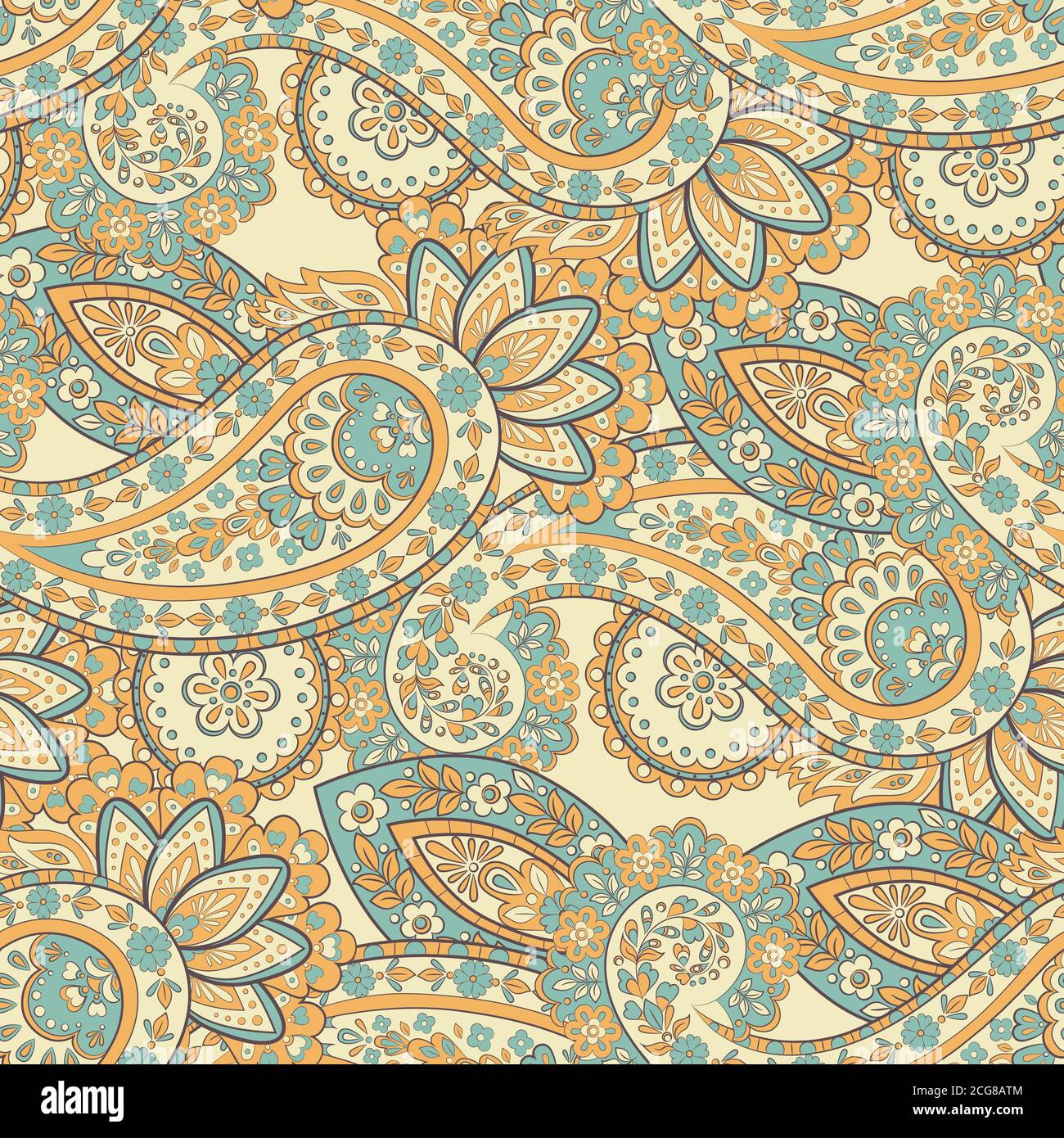 Seamless Paisley pattern. Floral vector illustration Stock Vector Image ...