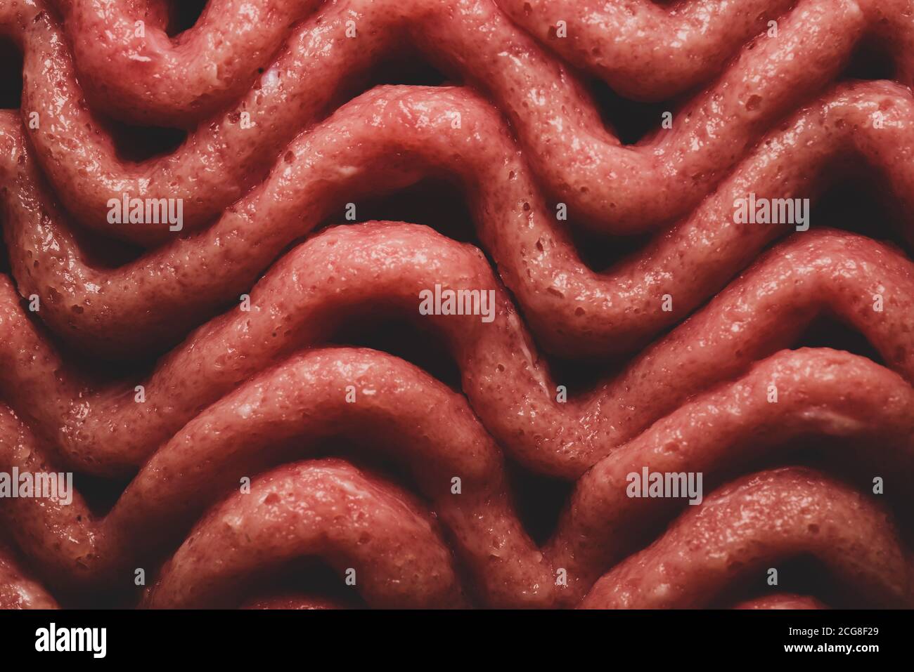 Macro close up photo of   Raw Ground Beef Stock Photo