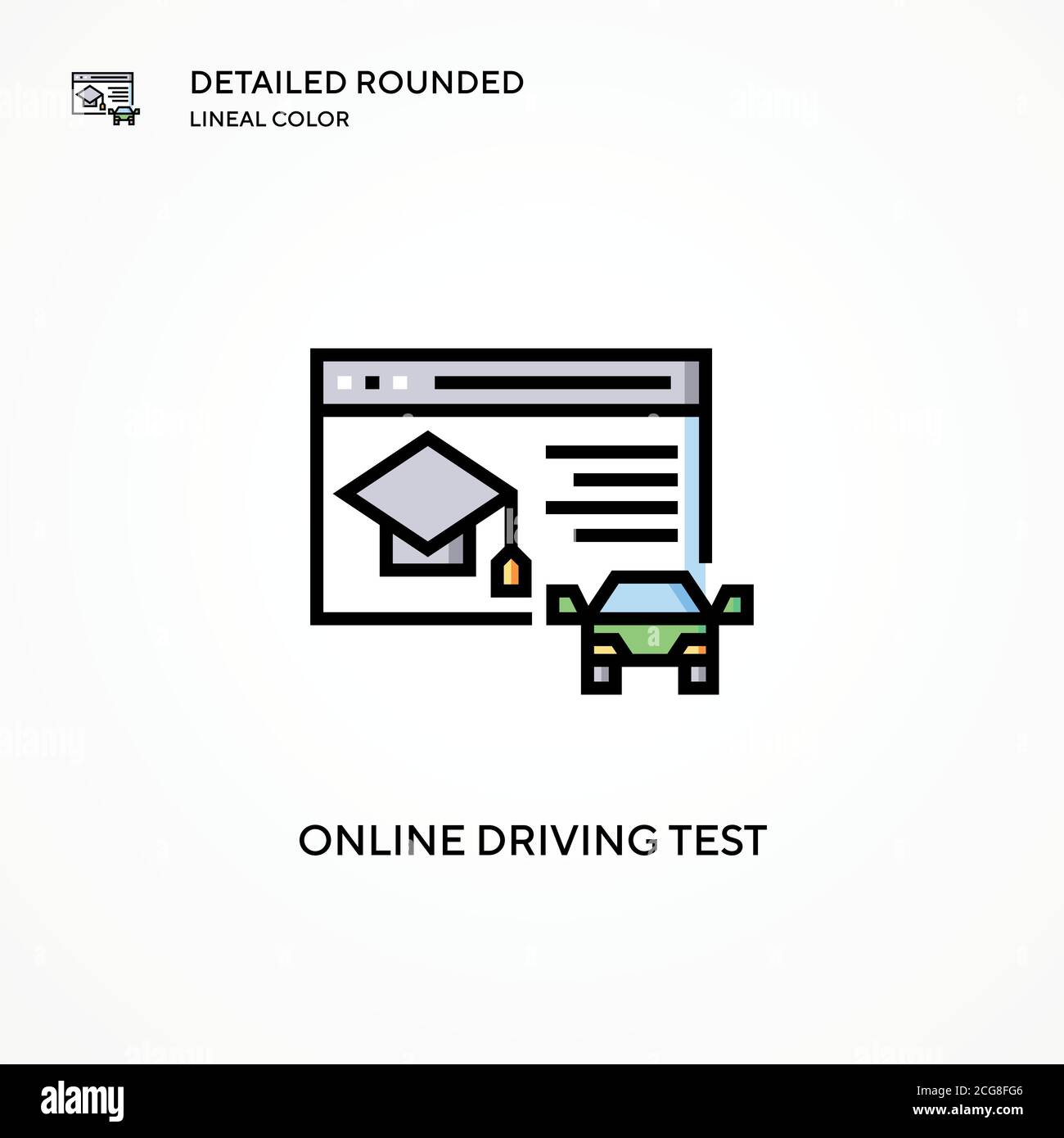 Online driving test vector icon. Modern vector illustration concepts. Easy to edit and customize