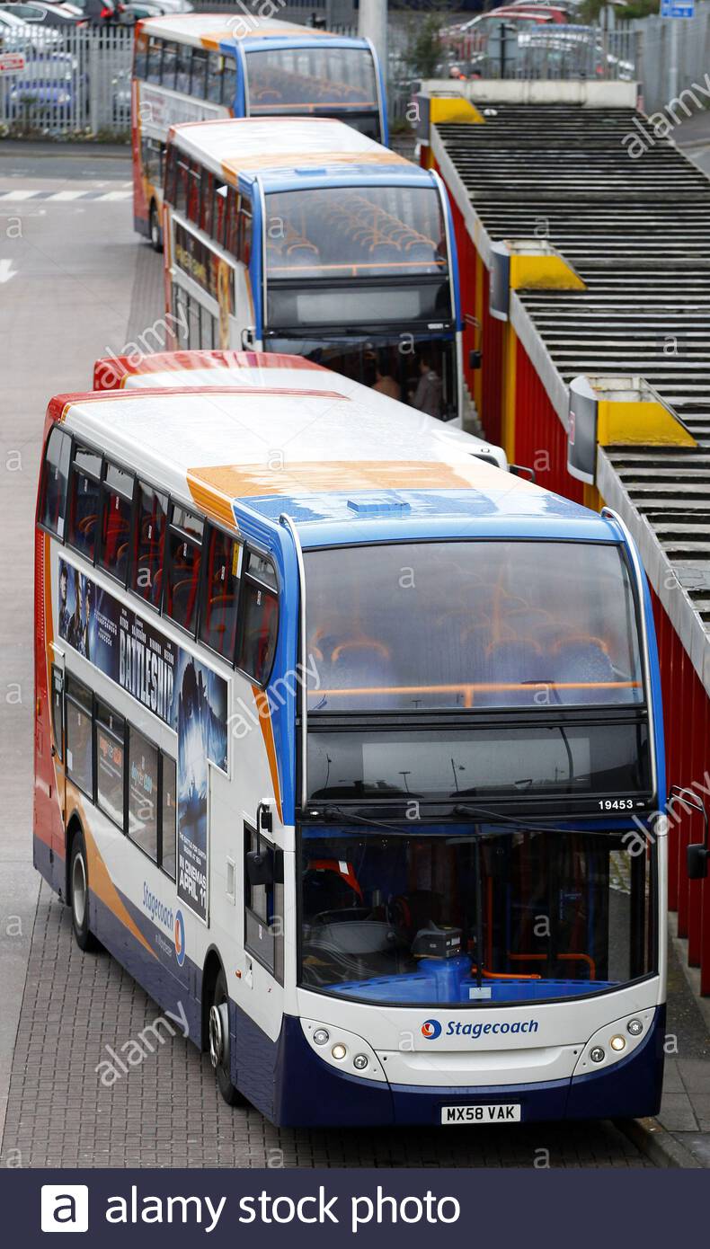 File Photo Dated 18 04 12 Of Stagecoach Buses In Stockport Bus Station As The Company