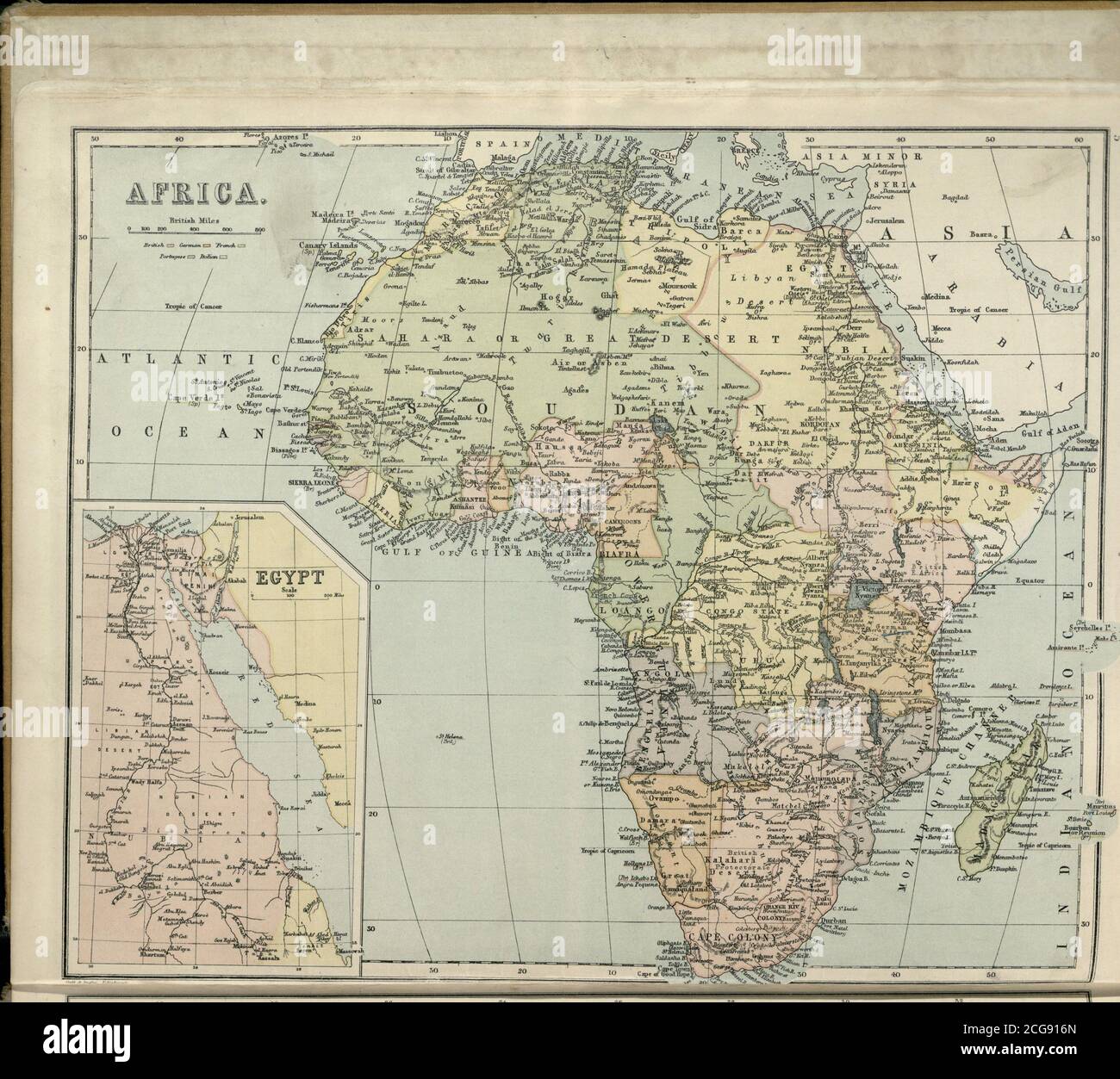 Sandycove Atlas Plate 5 Africa Stock Photo