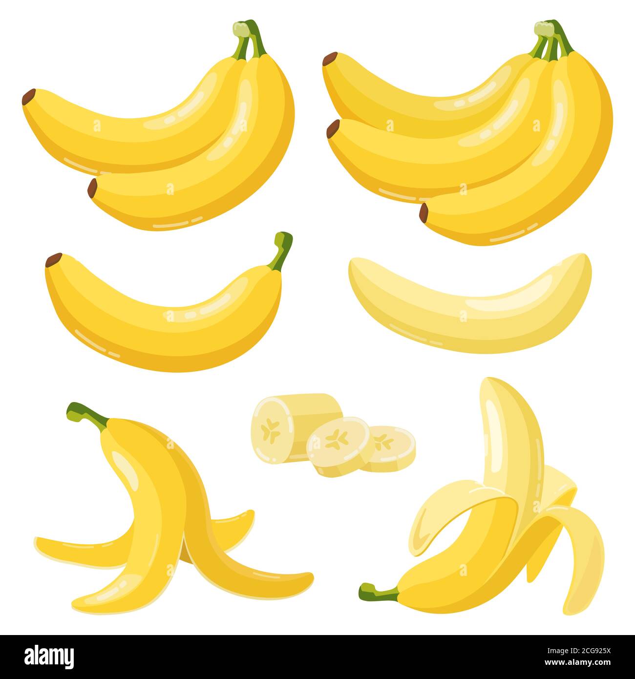 https://c8.alamy.com/comp/2CG925X/cartoon-bananas-tropical-yellow-fruit-peeled-banana-and-bunch-of-ripe-bananas-vegetarian-fresh-fruits-isolated-vector-illustration-icons-set-2CG925X.jpg