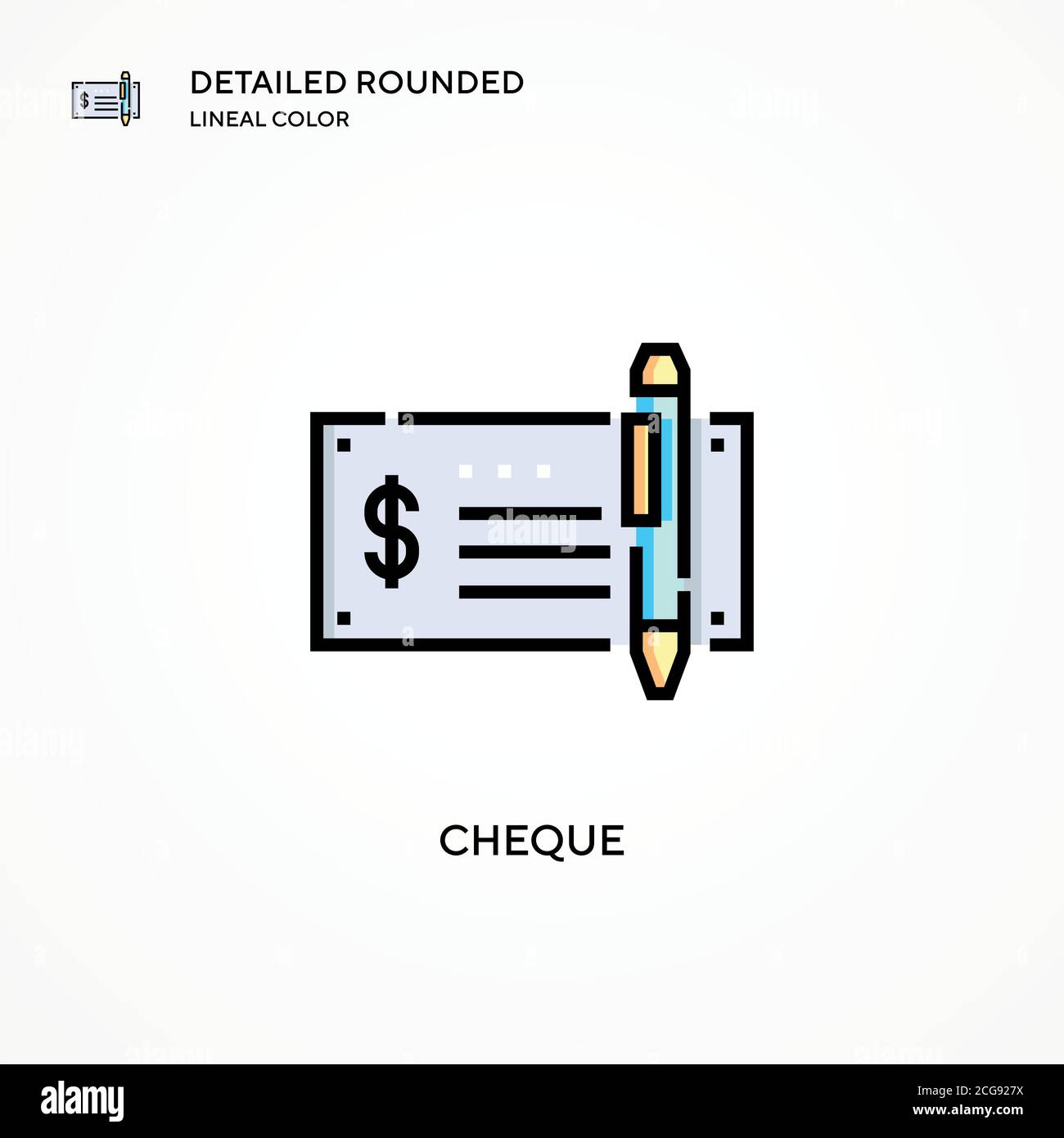 Cheque vector icon. Modern vector illustration concepts. Easy to edit ...