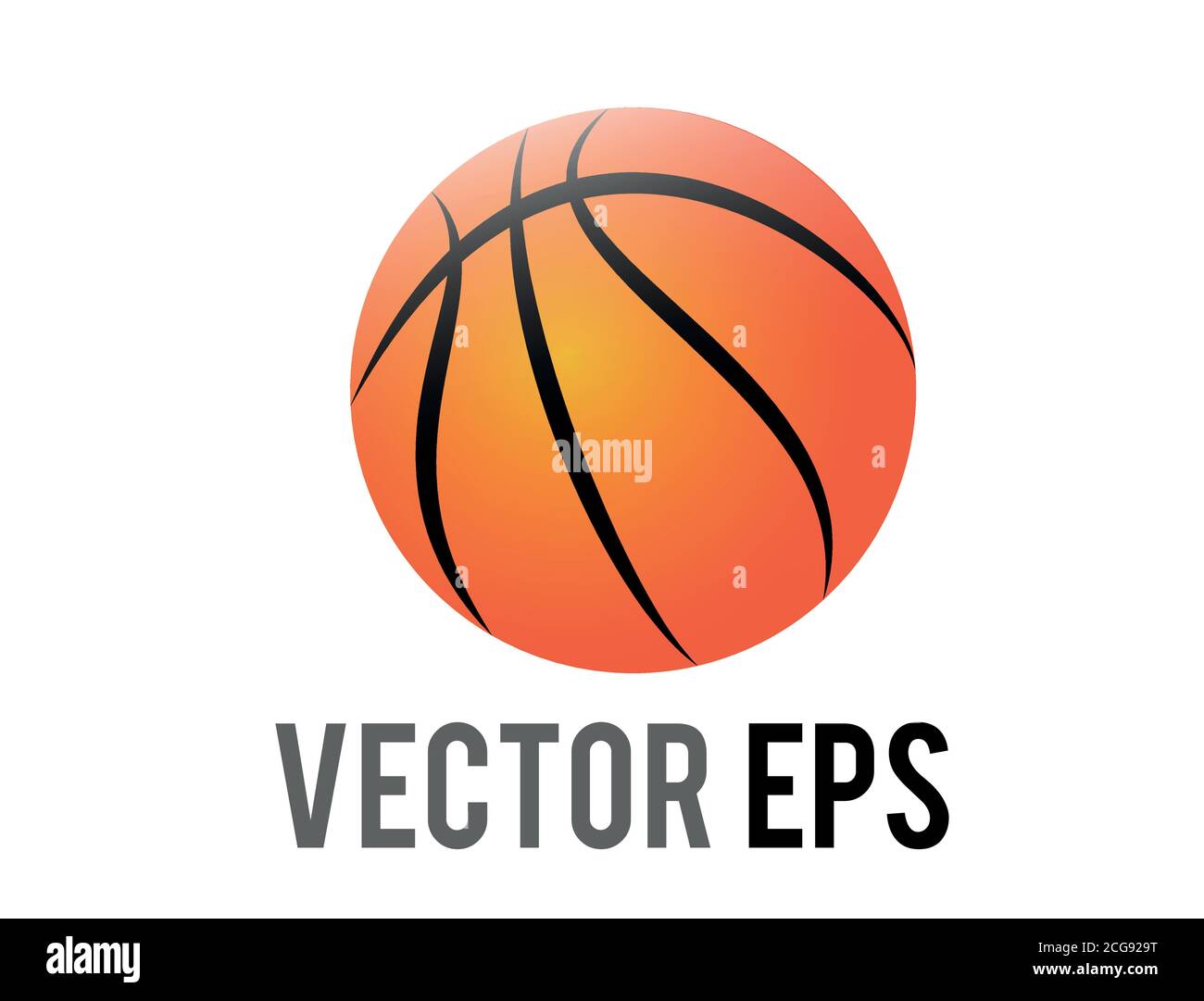 The isolated vector classic orange basketball game ball icon Stock