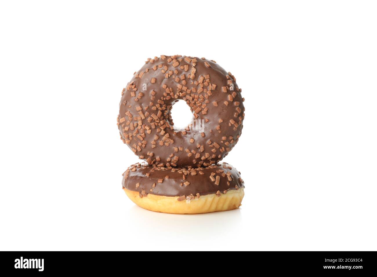 Tasty baked donuts isolated on white background Stock Photo