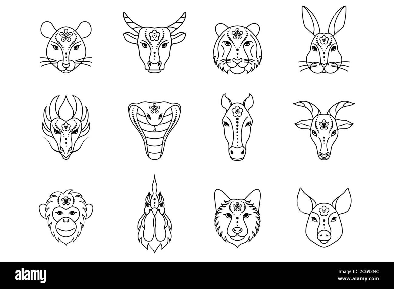 chinese-zodiac-signs-stock-vector-image-art-alamy