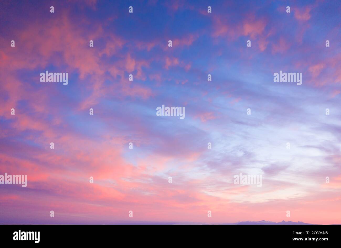 Beautiful sunset clouds in pink colors. Abstract nature background Stock Photo