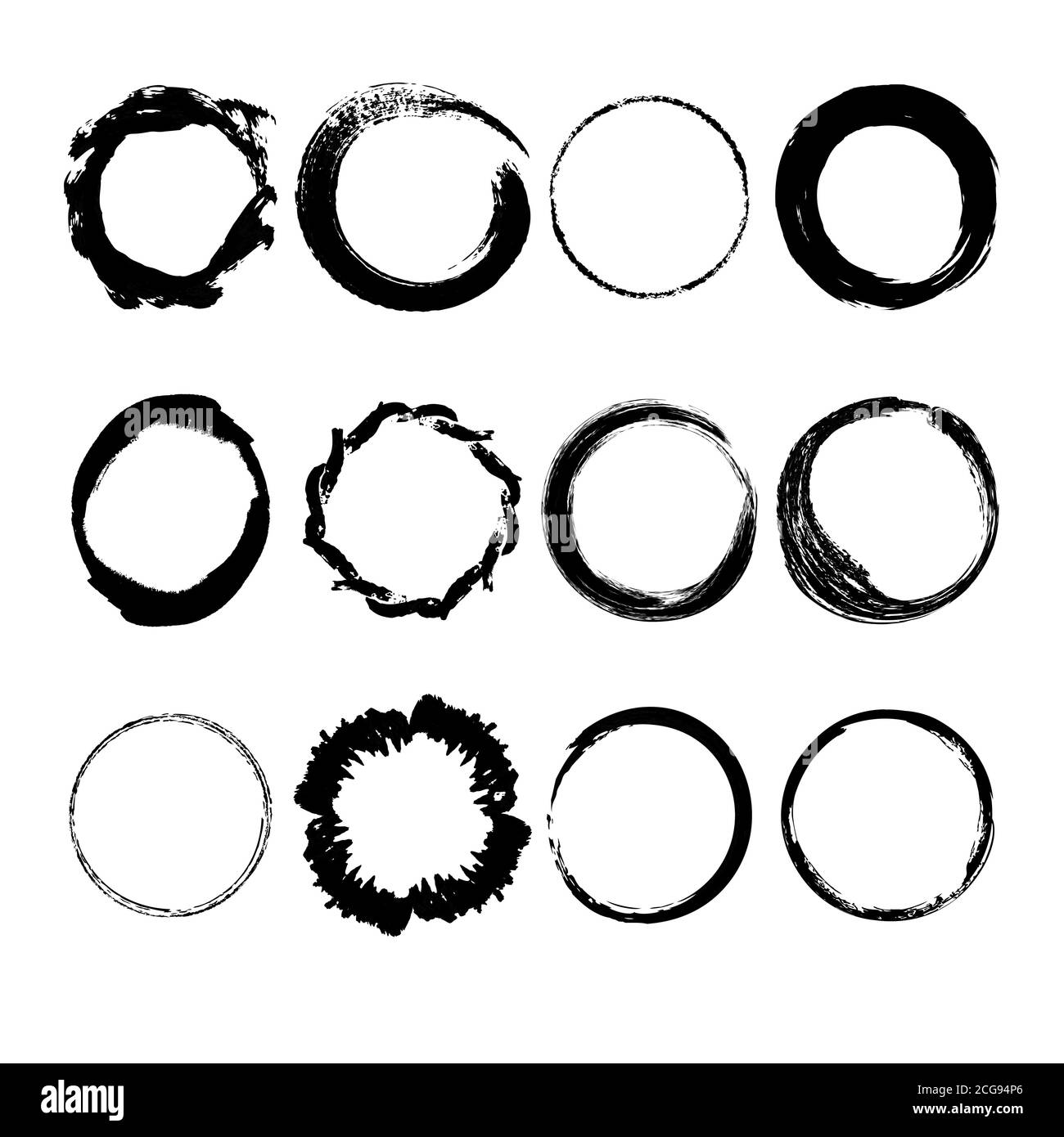 Sketch circles round shape Black and White Stock Photos & Images - Alamy