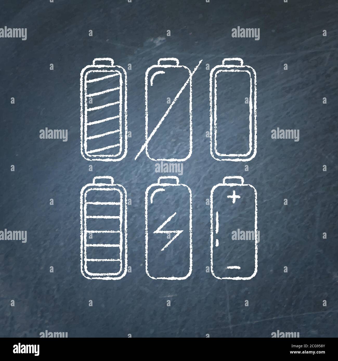 Set of battery icon chalkboard sketches Stock Vector Image & Art - Alamy