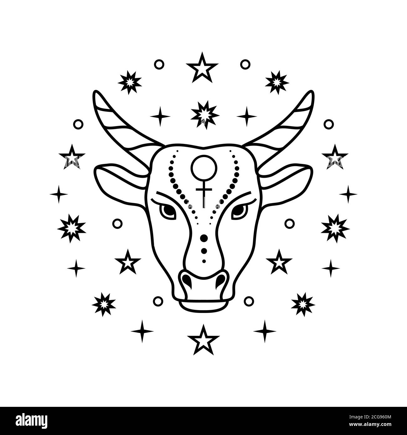 Taurus zodiac Black and White Stock Photos & Images Alamy