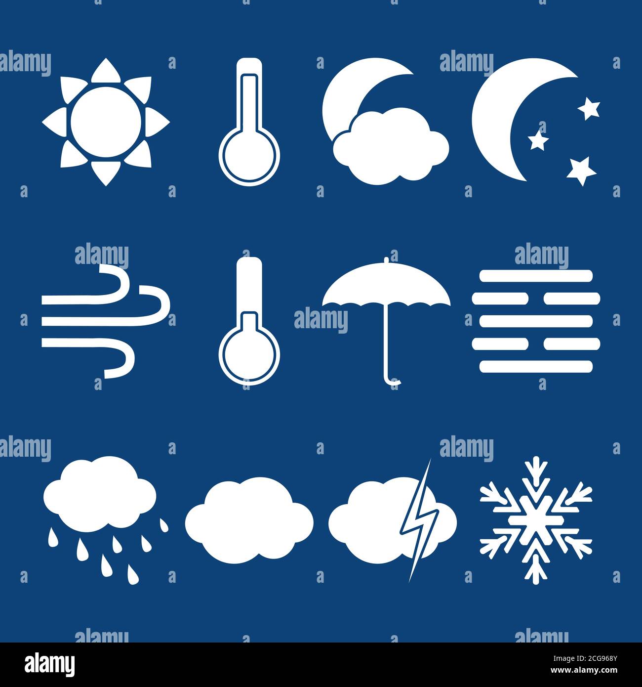 Silhouette weather icons set in flat style Stock Vector Image & Art - Alamy