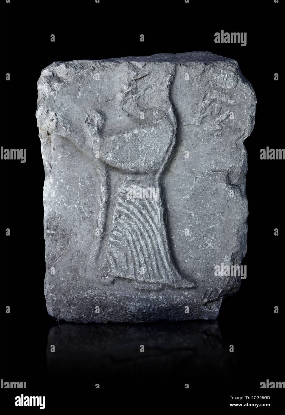 Hittite relief panel of the goddess Ishtar, Hittite capital Hattusa, Hittite New Kingdom 1450-1200 BC, Bogazkale archaeological Museum, Turkey. Stock Photo