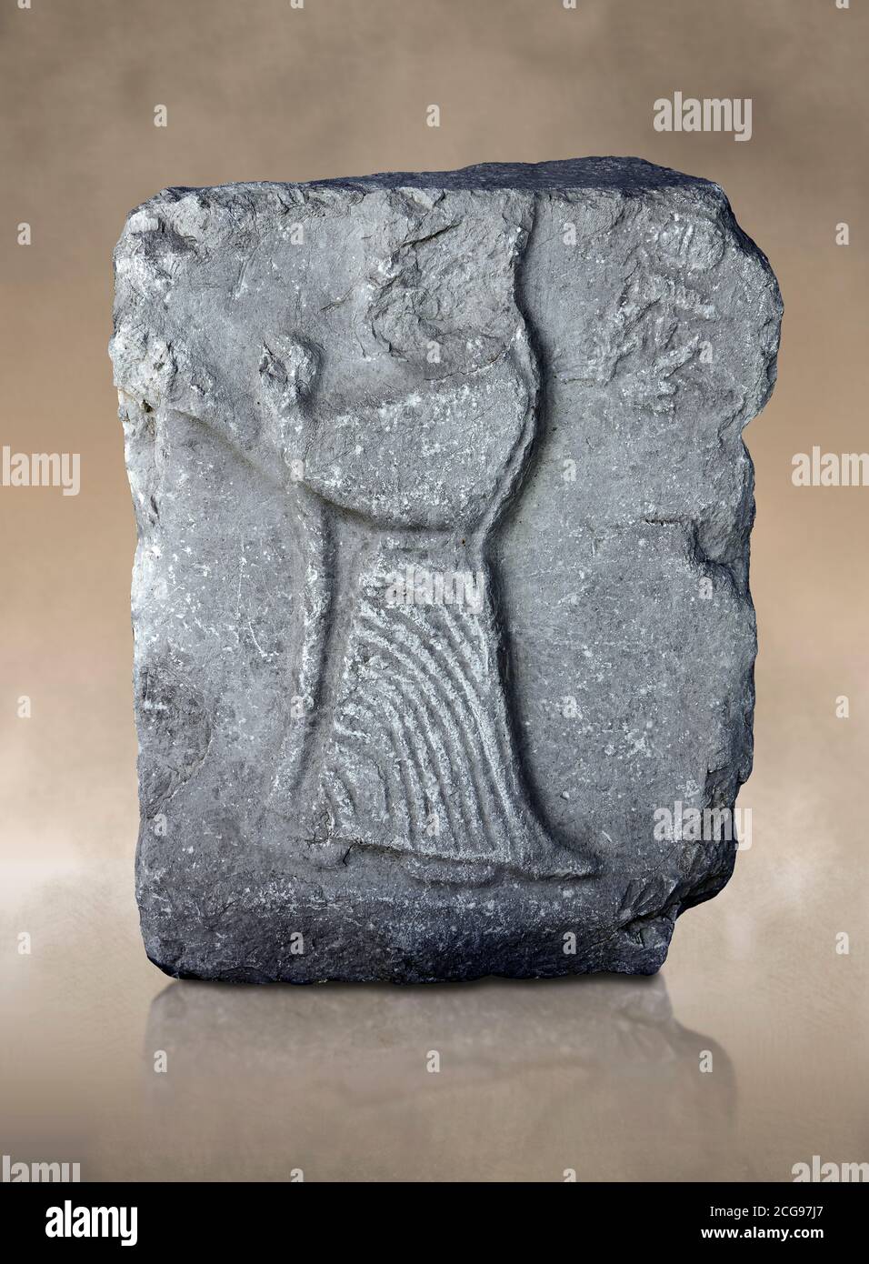 Hittite relief panel of the goddess Ishtar, Hittite capital Hattusa, Hittite New Kingdom 1450-1200 BC, Bogazkale archaeological Museum, Turkey. Stock Photo