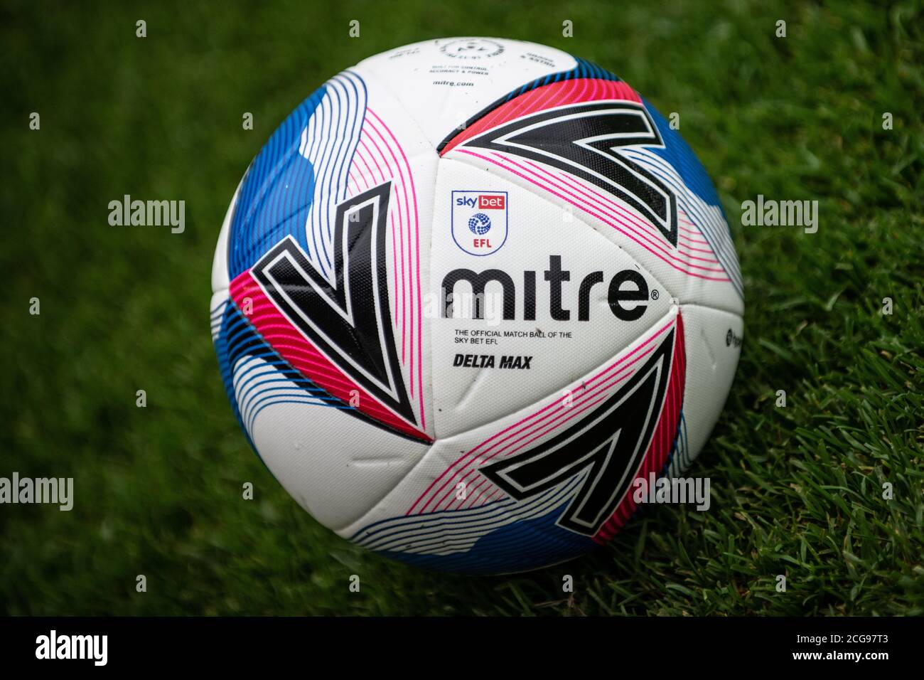 Mitre Delta Max. Official Match Ball of the EFL 2019/20. Stock Photo