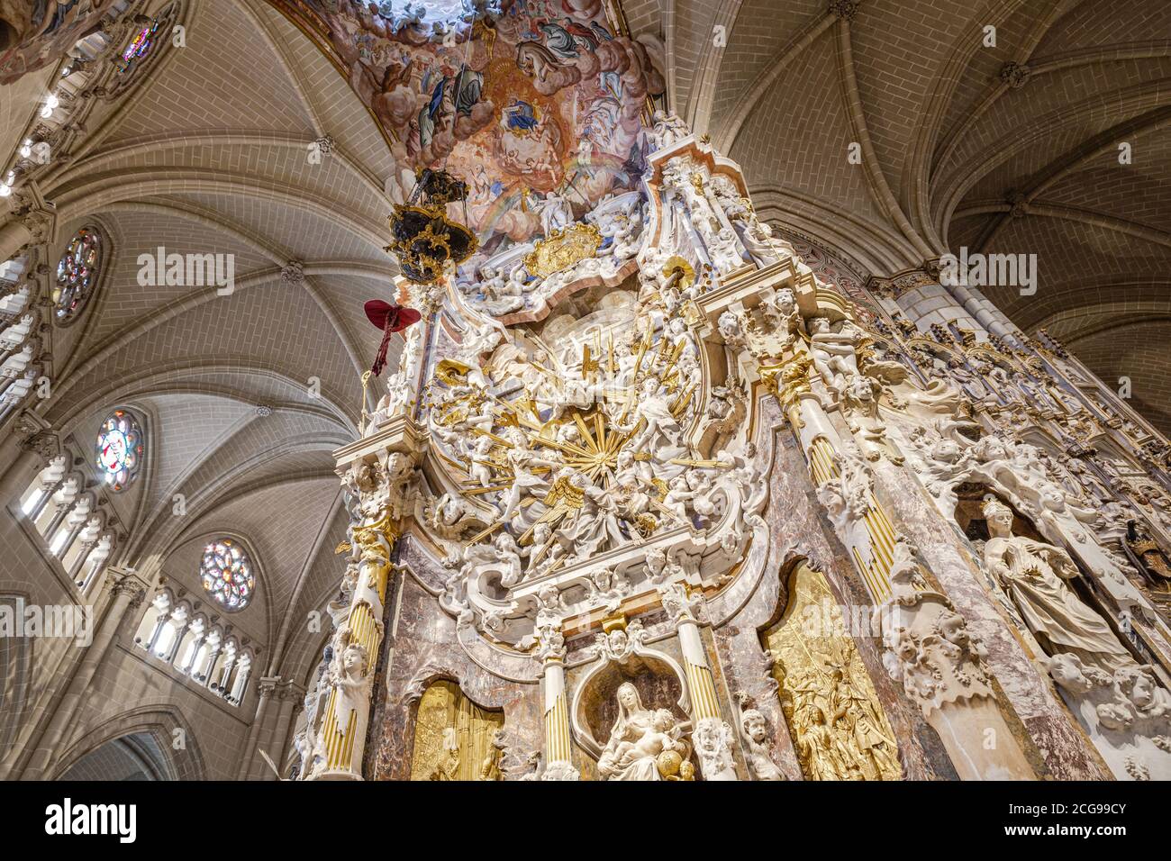 Toledo Cathedral interior. Altar 'El Transparente' Stock Photo