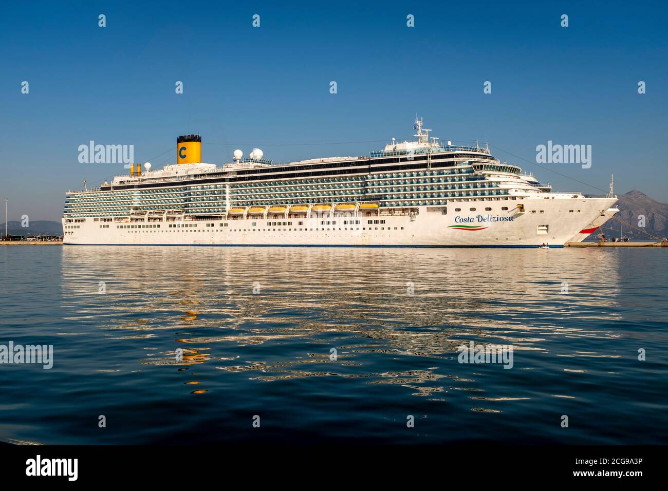 The Costa Deliziosa Cruise Ship Docked At Corfu Town, Corfu Island, Greece  Stock Photo - Alamy