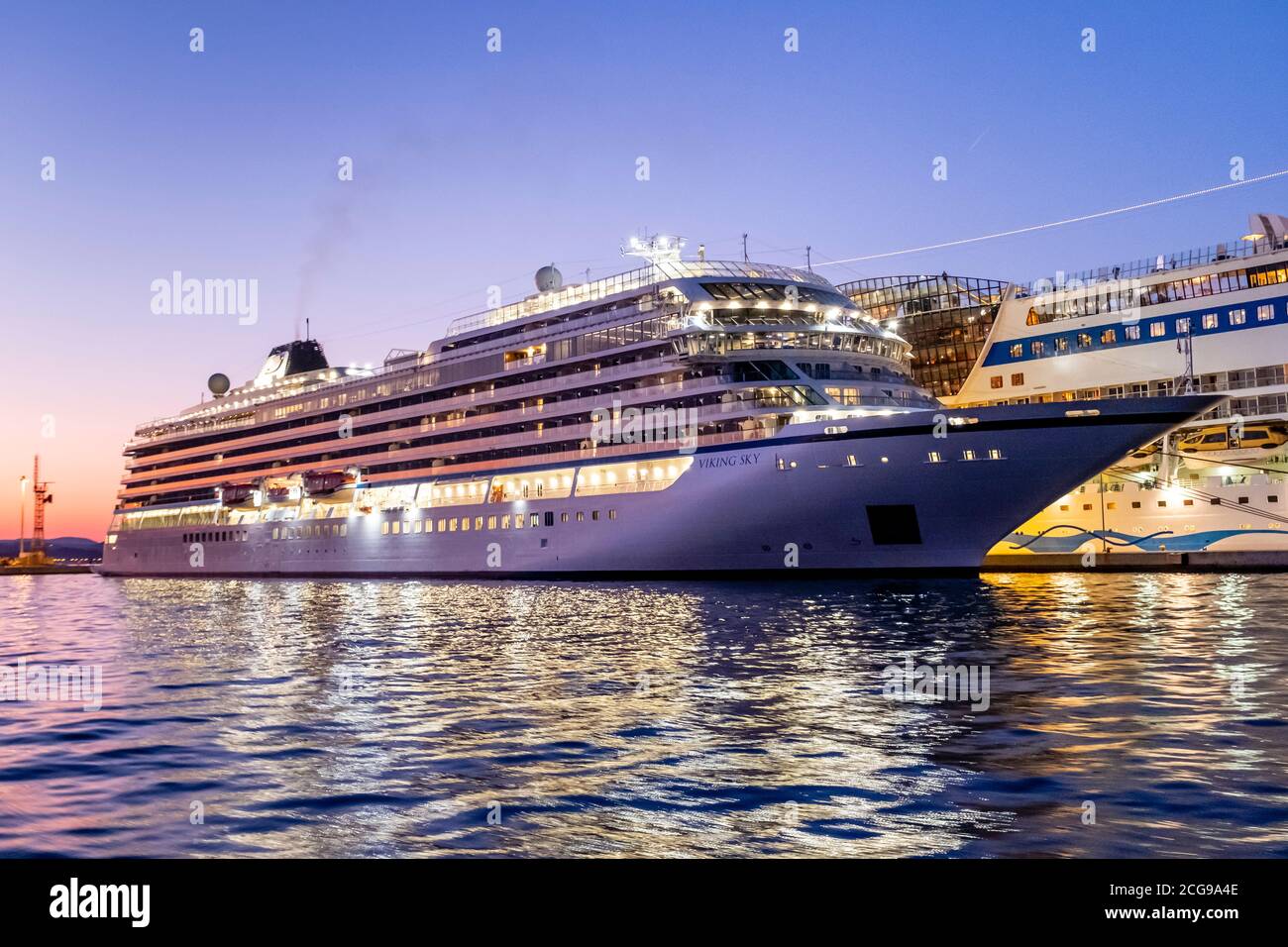 The Viking Sky Cruise Ship Docked At Corfu Town, Corfu Island, Greece Stock  Photo - Alamy