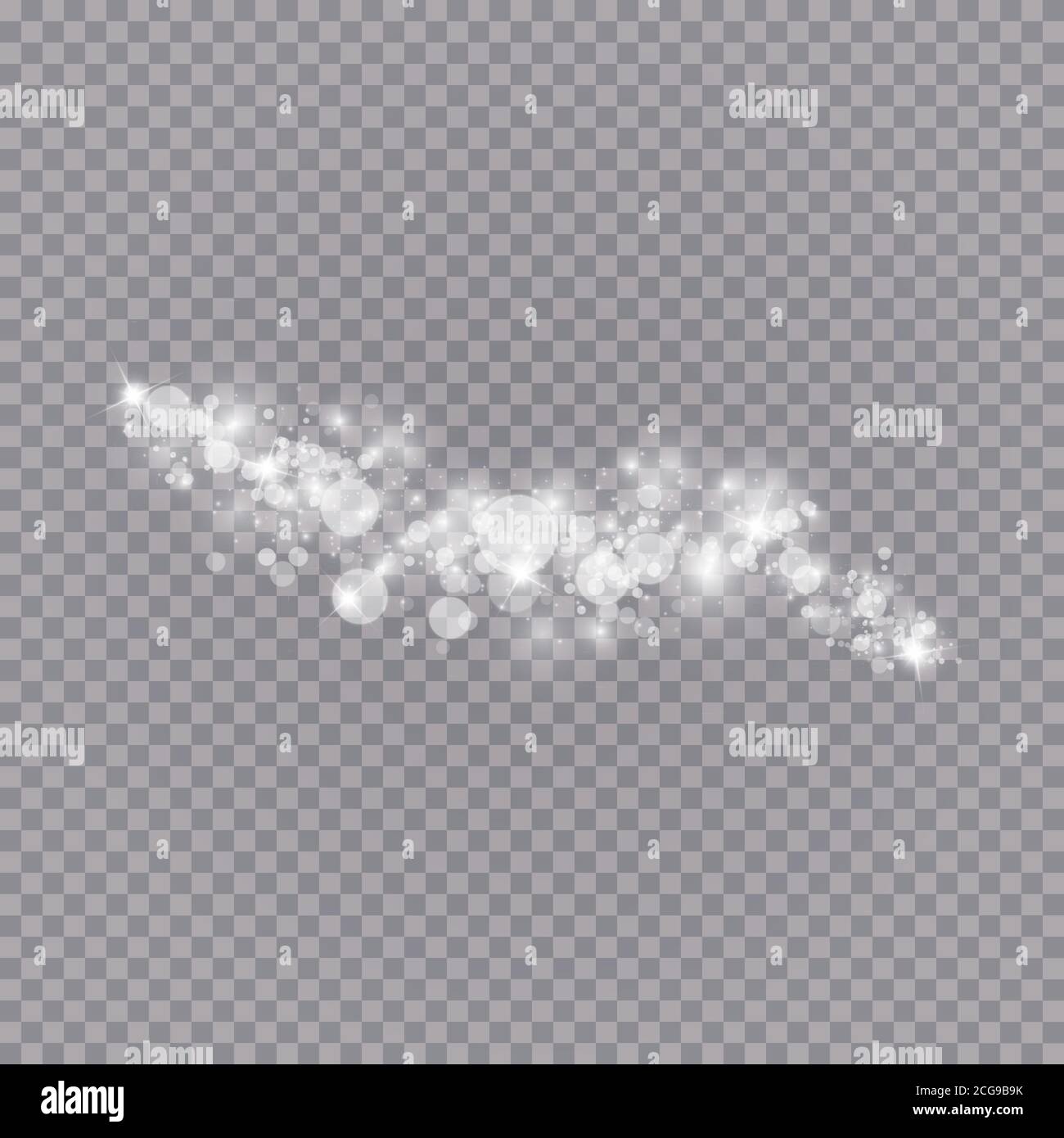 Glowing light effect with many glitter particles isolated on ...