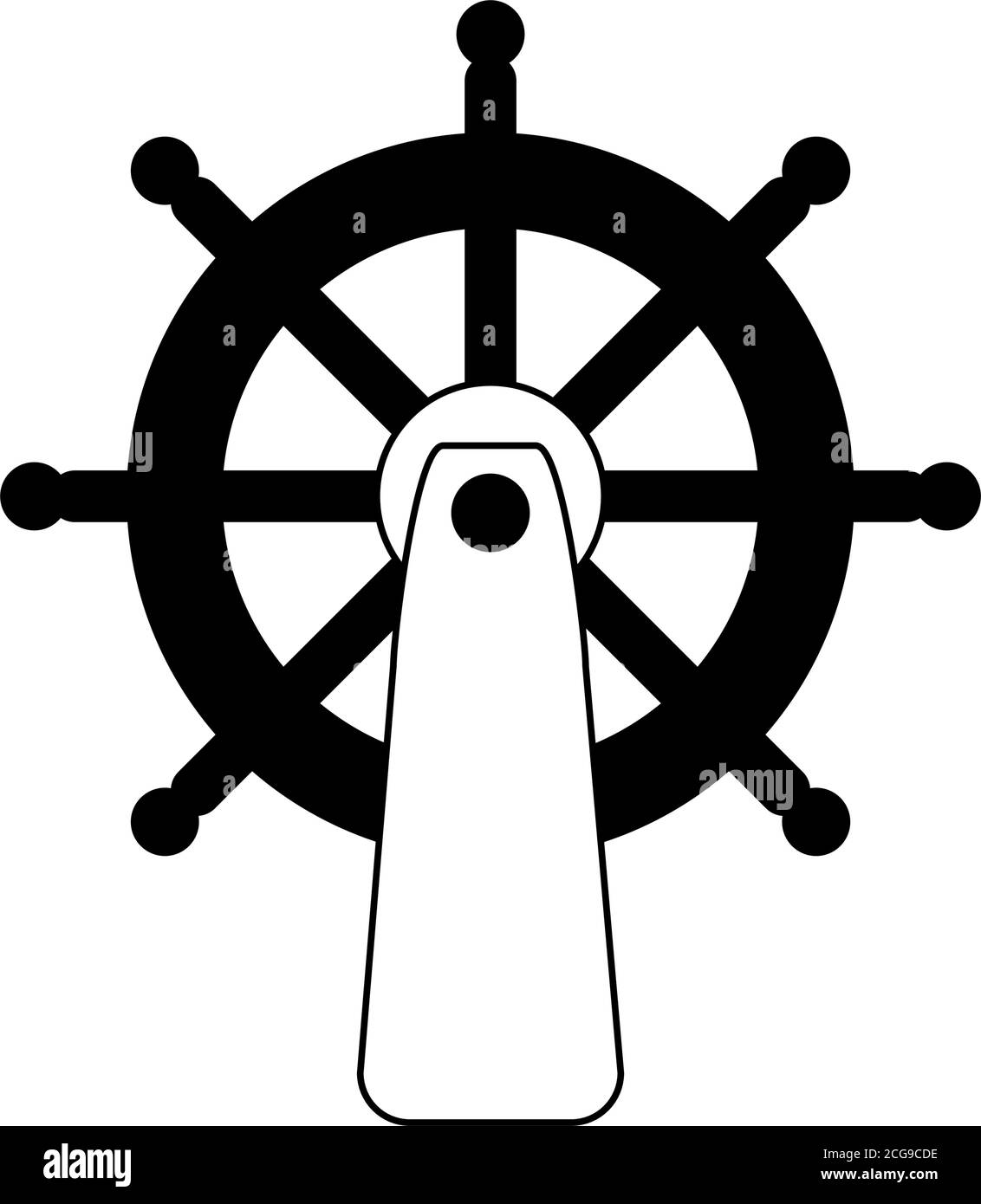 ship helm steering wheel line icon style vector illustration Stock Vector