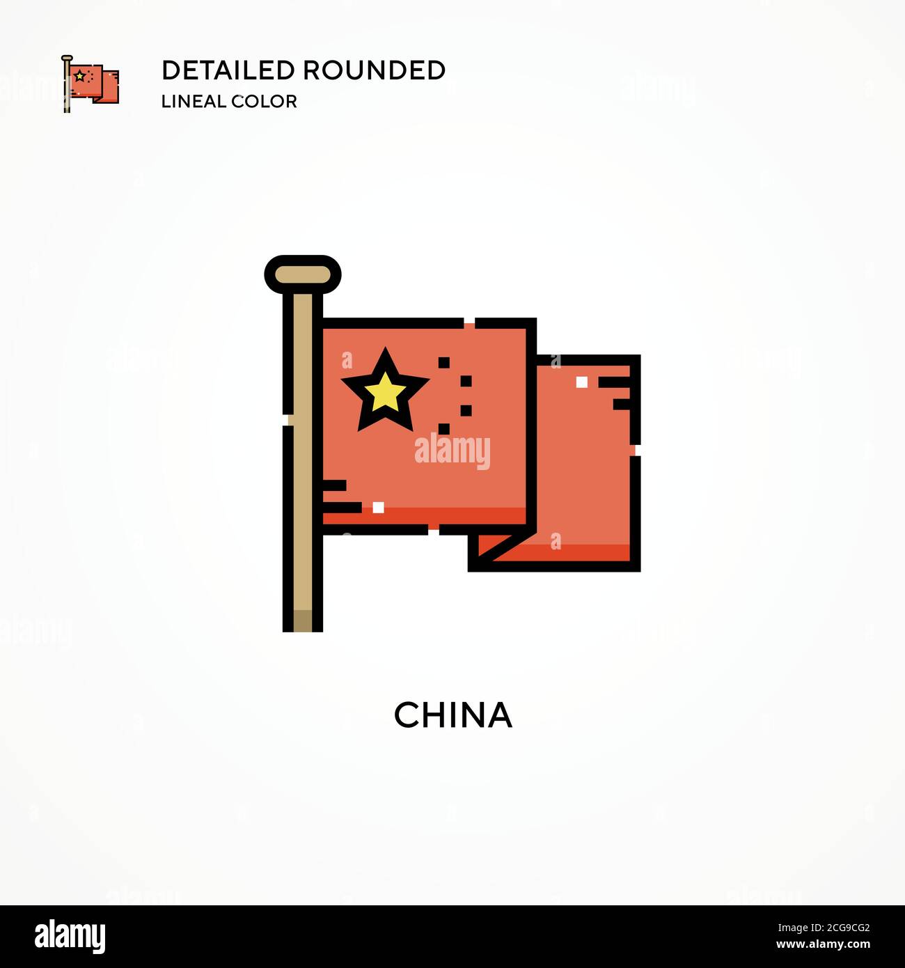 China vector icon. Modern vector illustration concepts. Easy to edit and customize. Stock Vector