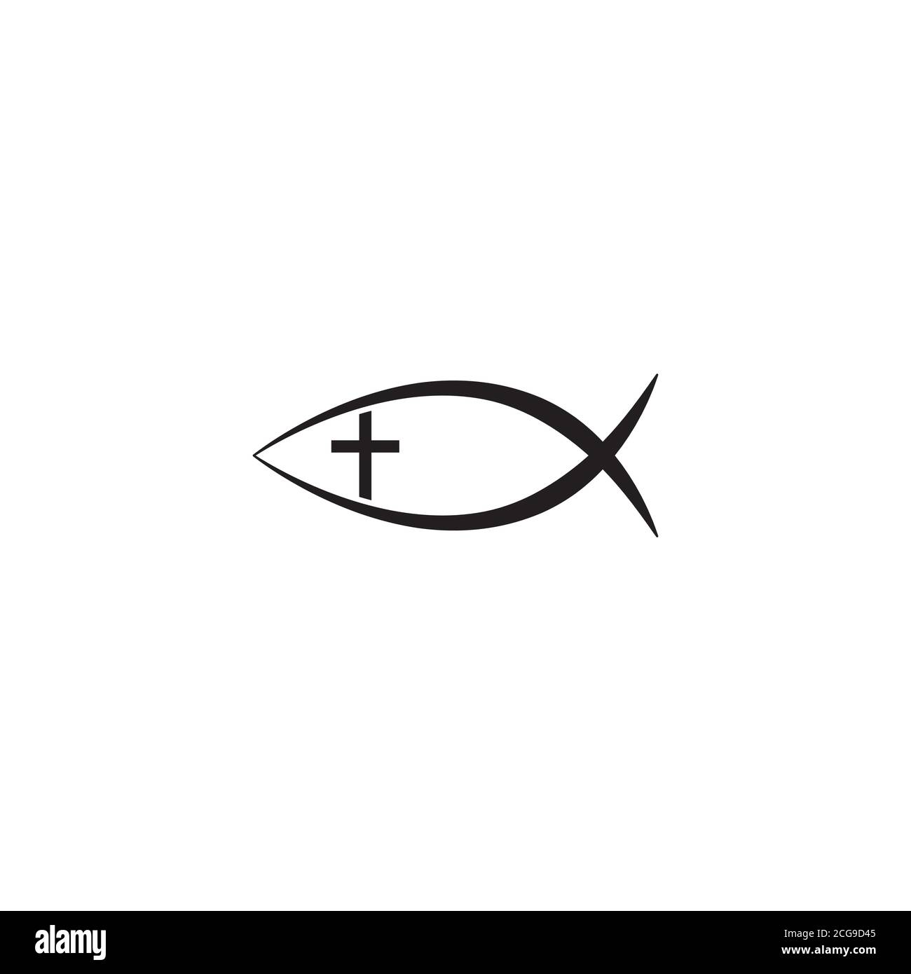Jesus Fish, Christian Ichthys Fish symbol icon Stock Vector