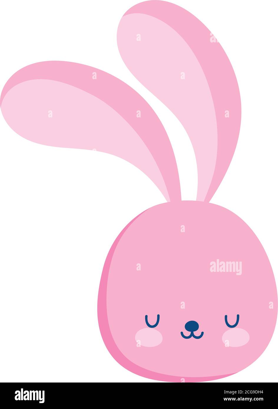 pink rabbit face animal cartoon isolated icon style vector illustration ...