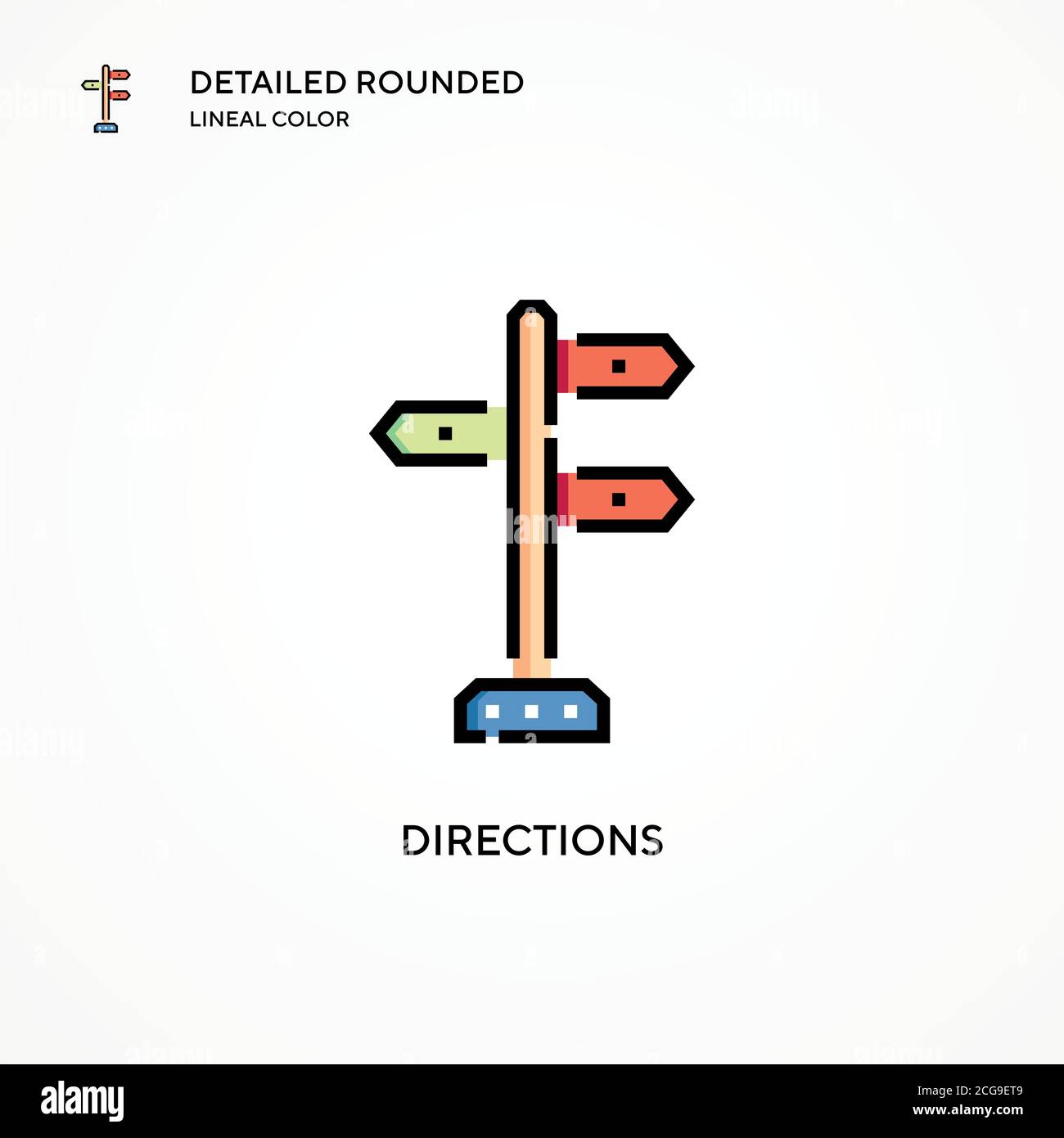 Directions vector icon. Modern vector illustration concepts. Easy to ...