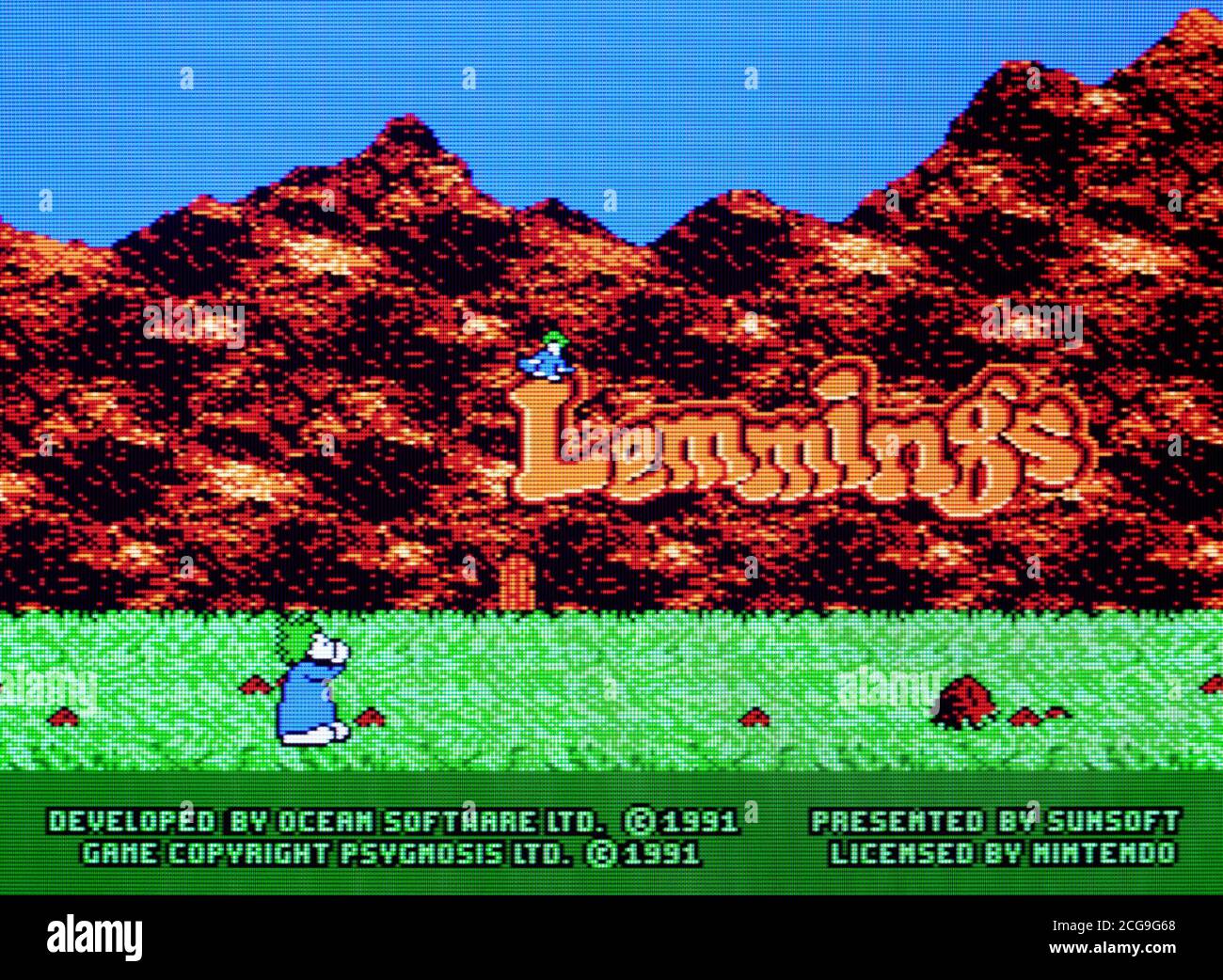 Lemmings - Nintendo Entertainment System - NES Videogame - Editorial use only Stock Photo