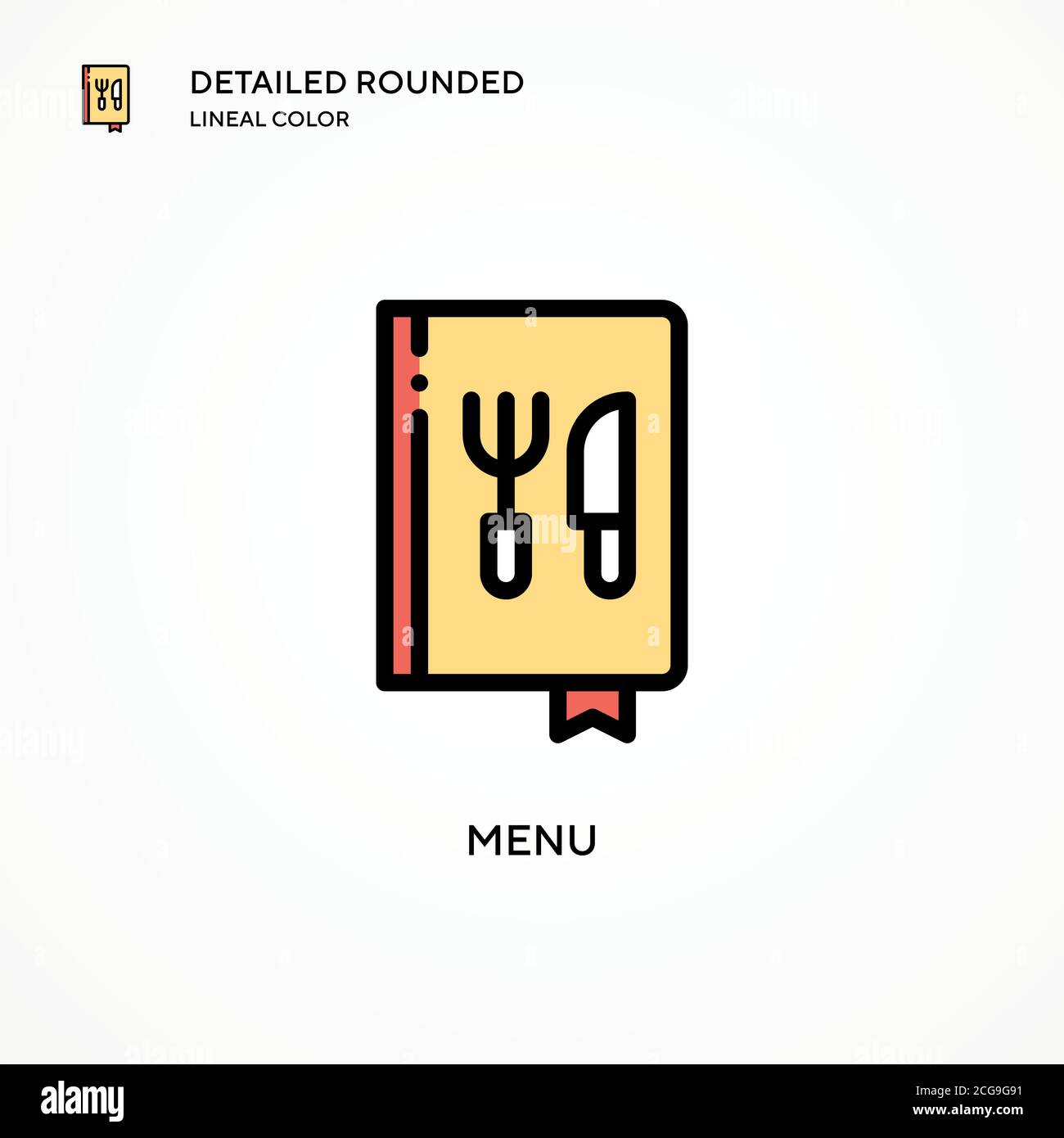 Menu vector icon. Modern vector illustration concepts. Easy to edit and customize. Stock Vector