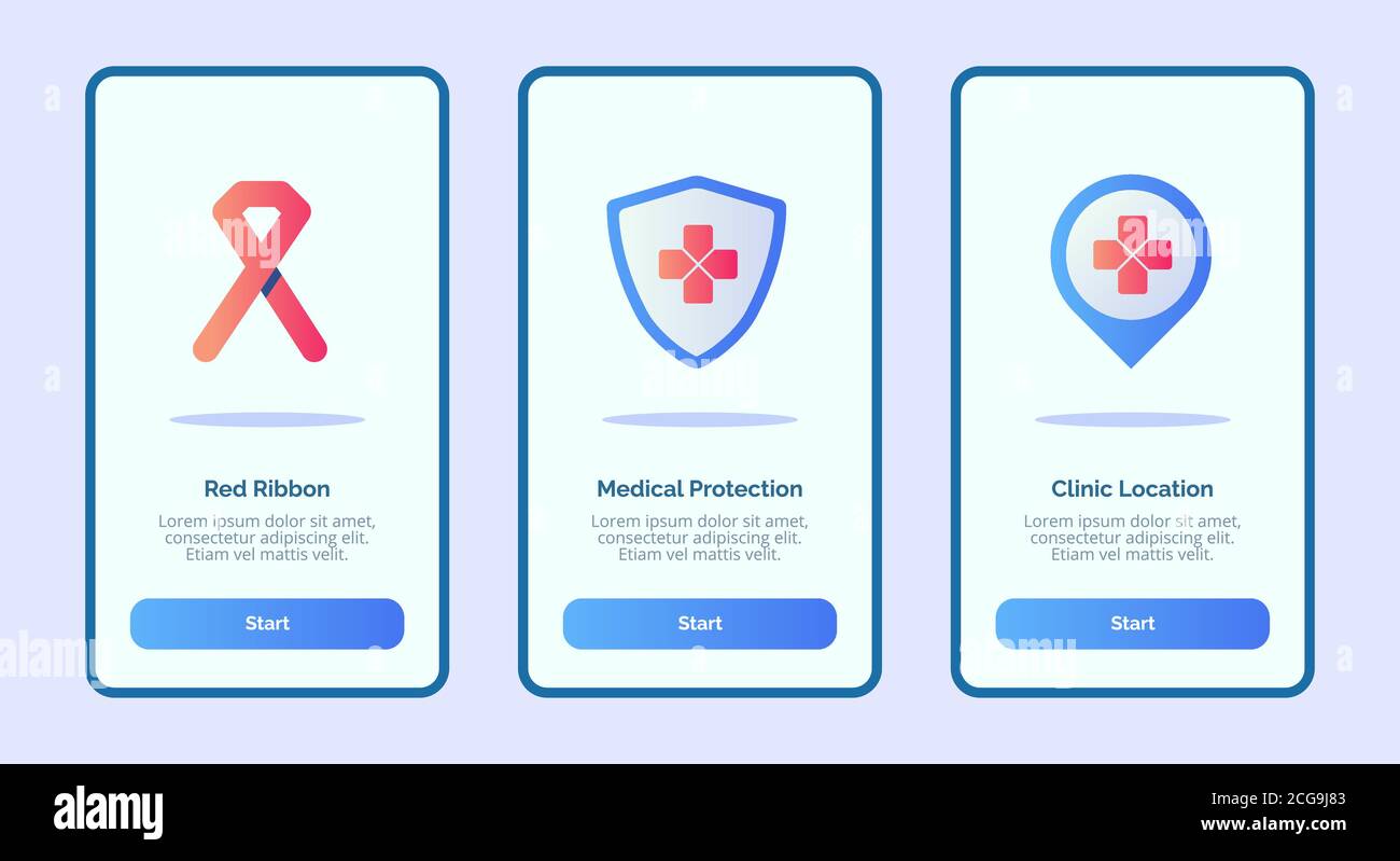 Medical icon red ribbon medical protection clinic location for mobile