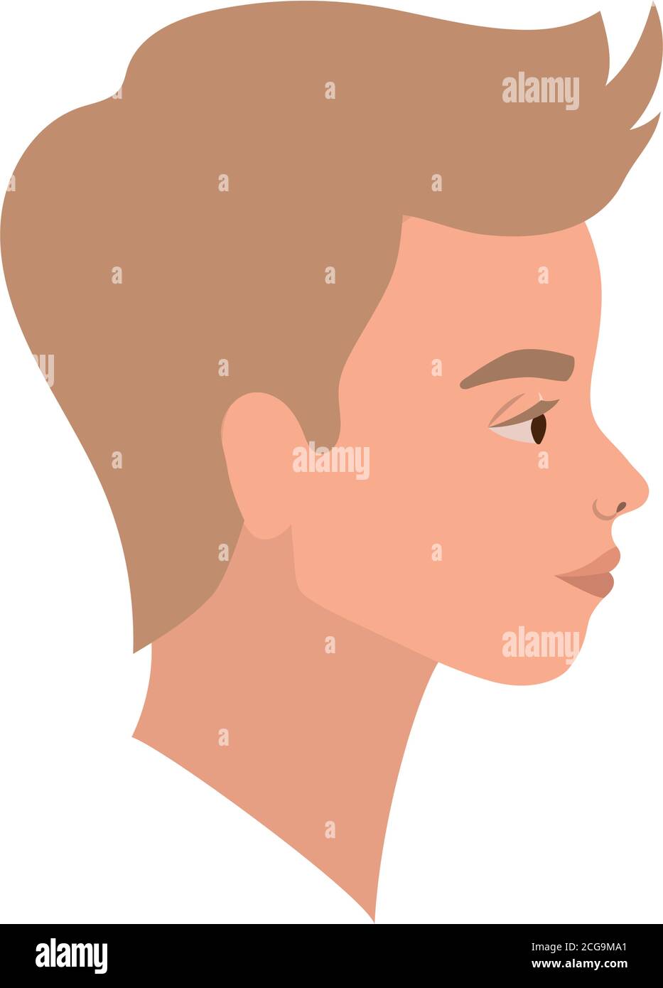 blond man cartoon in side view vector design Stock Vector Image & Art