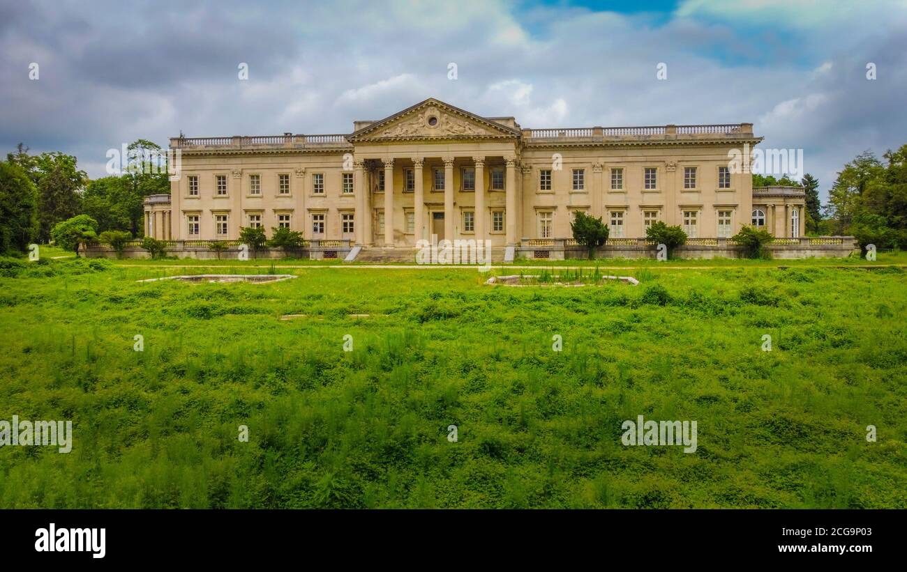 A view of the mansion property, which was put on the market last year for 20 million dollars at the abandoned property, currenty owned by the Korean C Stock Photo