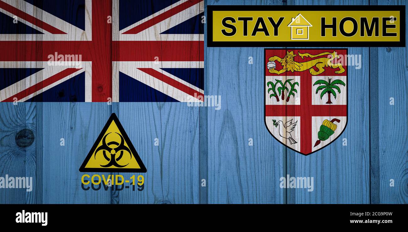 Flag of the Fiji in original proportions. Quarantine and isolation