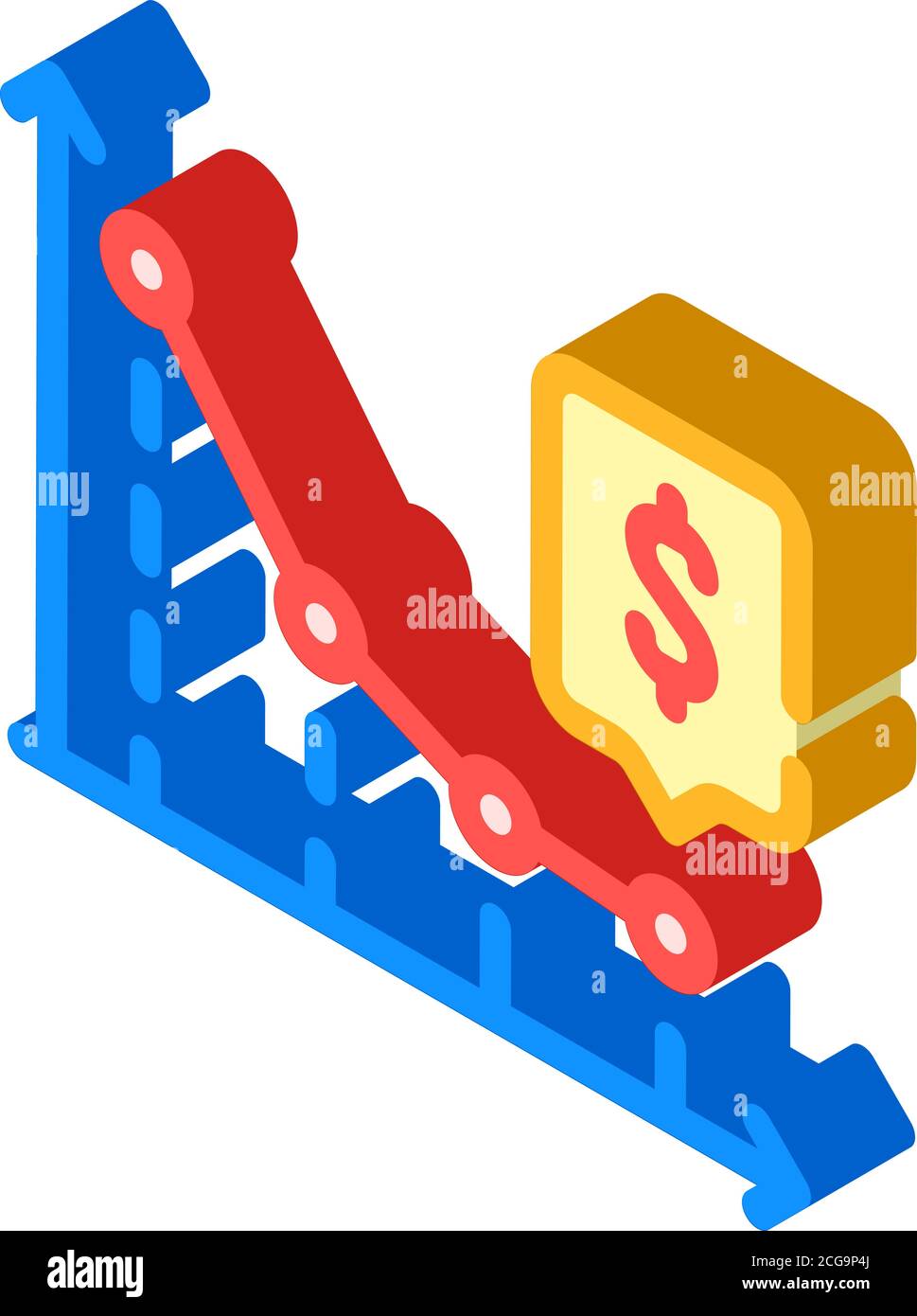 falling arrow infographic isometric icon vector illustration Stock ...
