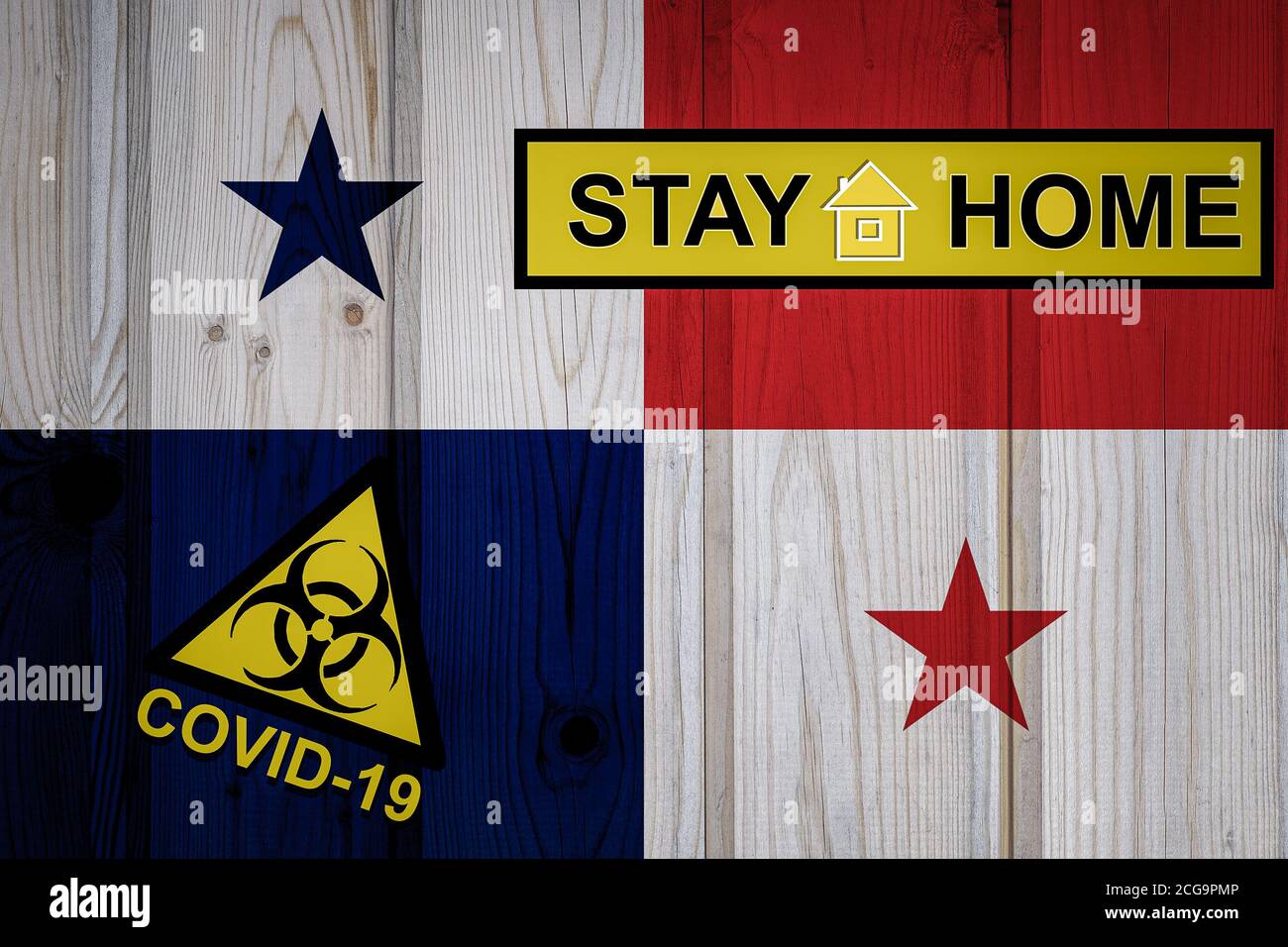 Flag of the Panama in original proportions. Quarantine and isolation