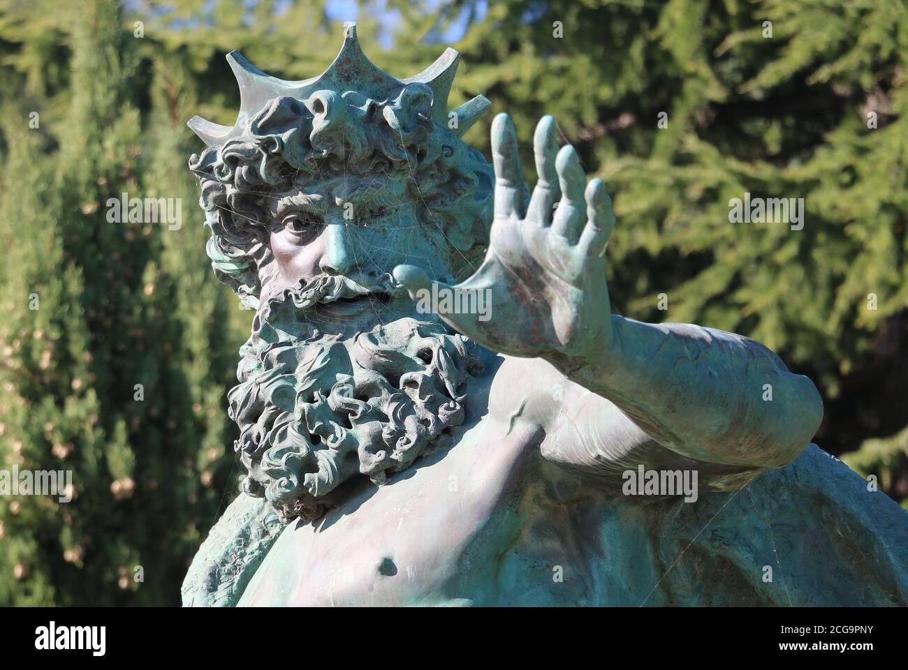 Bronze statue of Poseidon God of the sea Stock Photo Alamy