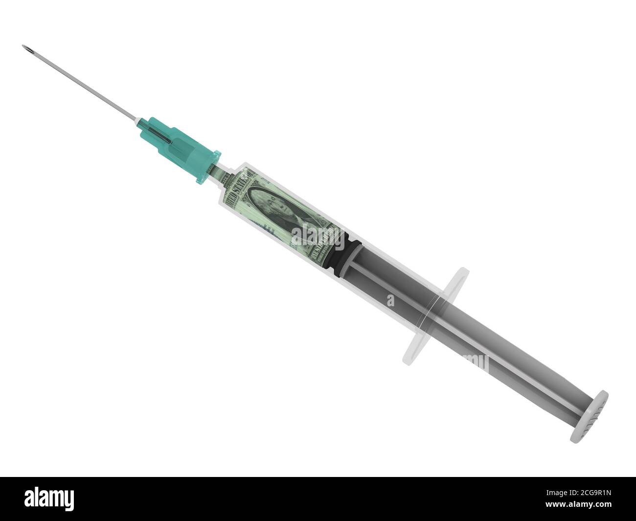 Fiscal Injection Financial injection with the US dollars. Medical syringe with a needle ...